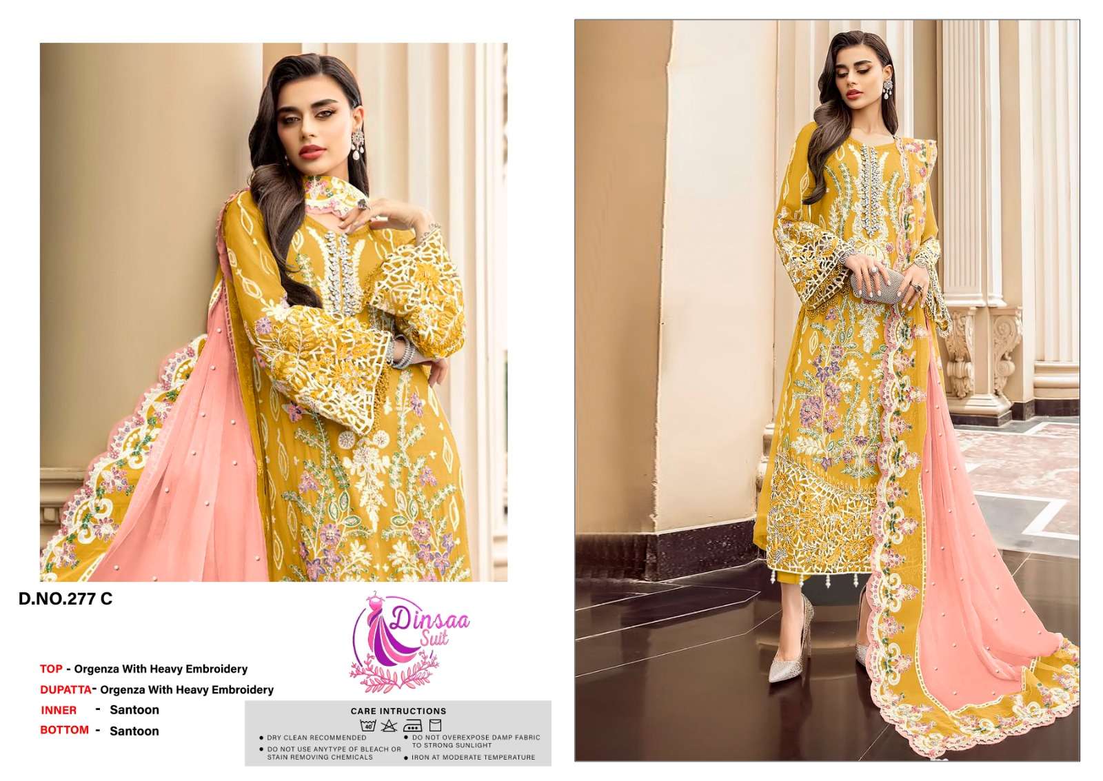 DINSAA SUIT DESIGN NO - 277 ABCD NEW FANCY COLLECTION HEAVY PARTY WEAR SUIT 