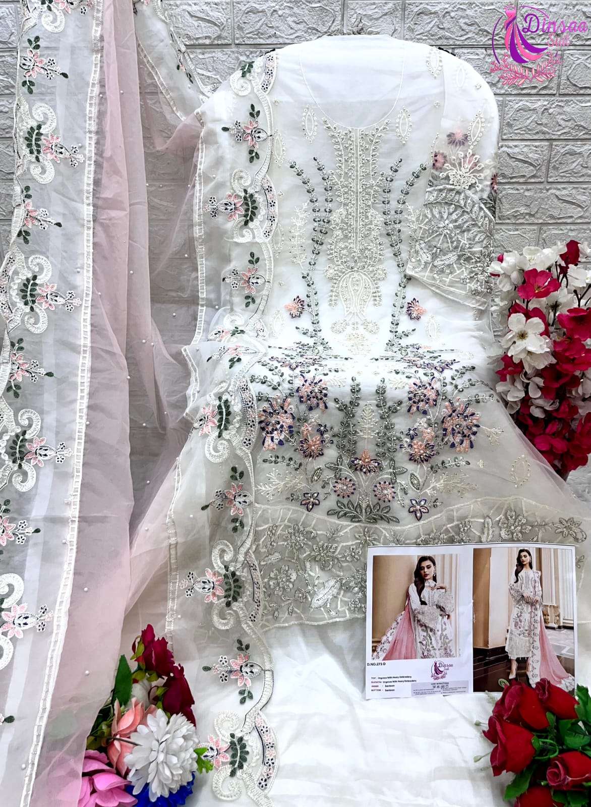 DINSAA SUIT DESIGN NO - 277 ABCD NEW FANCY COLLECTION HEAVY PARTY WEAR SUIT 