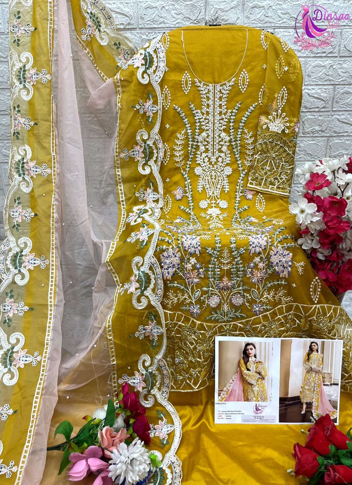 DINSAA SUIT DESIGN NO - 277 ABCD NEW FANCY COLLECTION HEAVY PARTY WEAR SUIT 