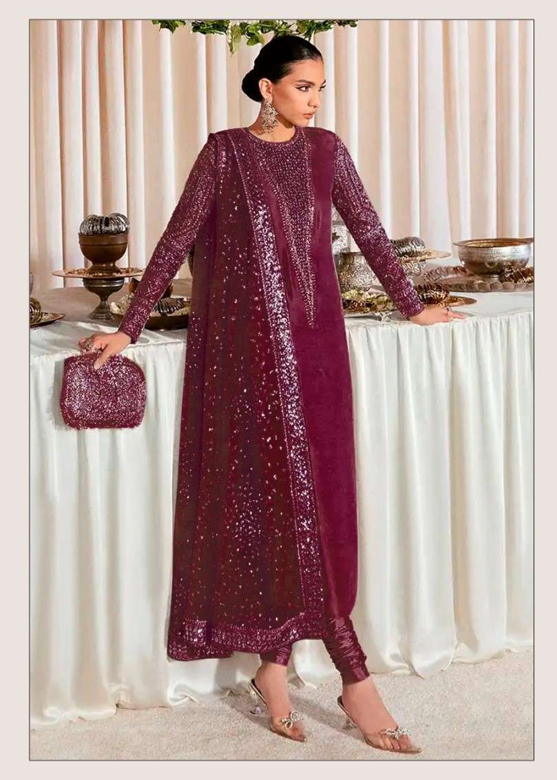 DINSAA SUIT VELVET COLLECTION DESIGN NO-295 A-B-C-D-E EMBROIDERED VELVET PAKISTANI SUIT