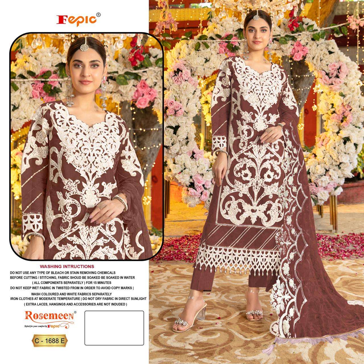 FEPIC ROSEMEEN C 1688 EFG ORGANZA HEAVY EMBROIDERED SUIT