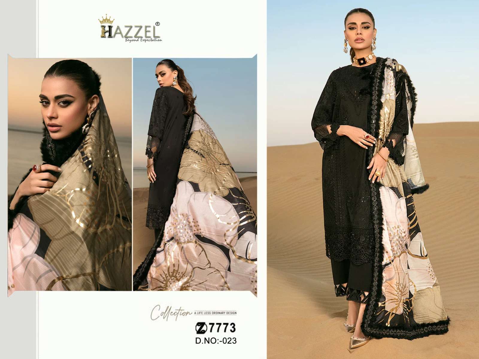 HAZZEL DESIGN NO - 023 SUPER HIT BLACK PARTY WEAR SUIT