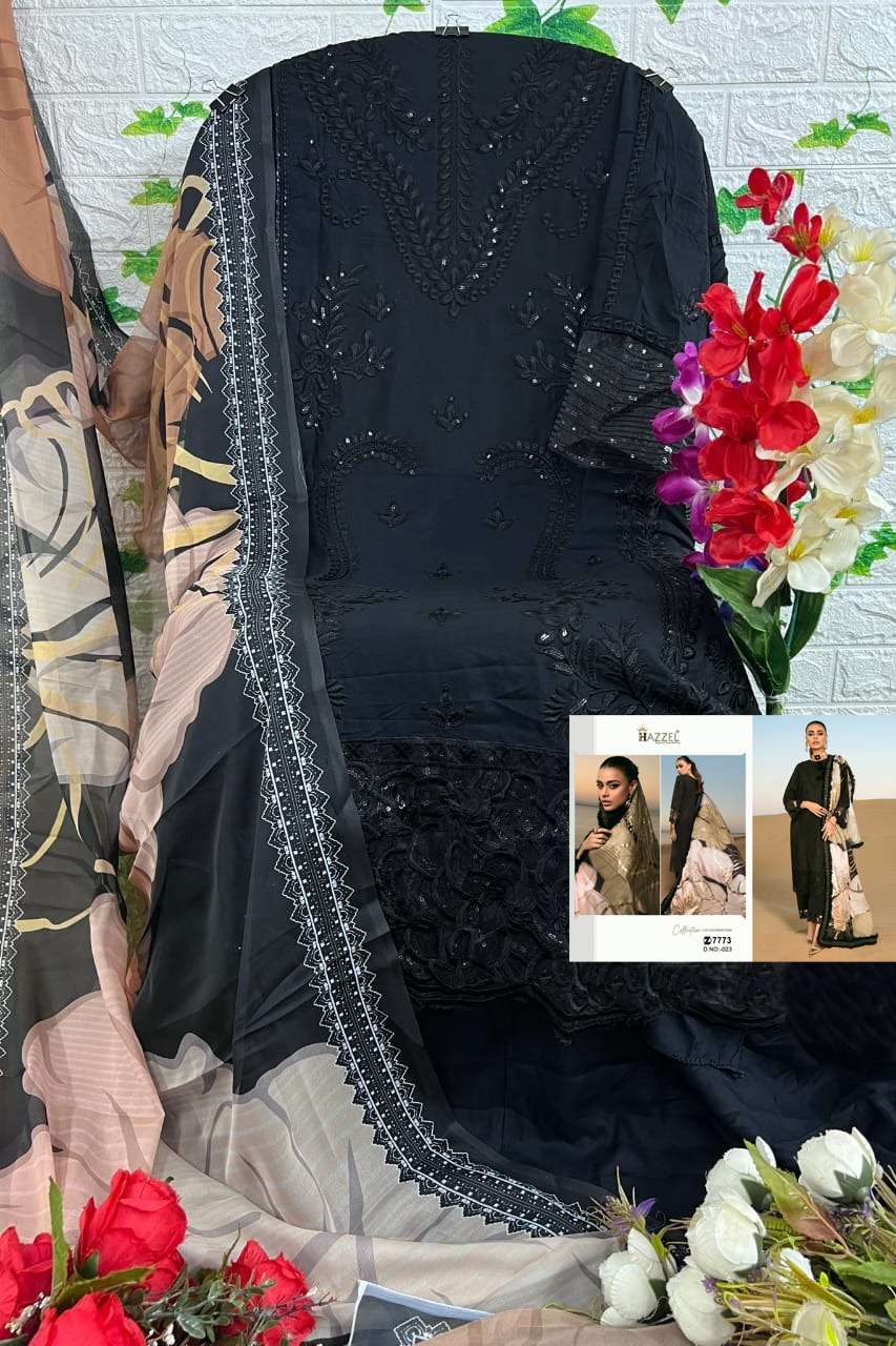HAZZEL DESIGN NO - 023 SUPER HIT BLACK PARTY WEAR SUIT