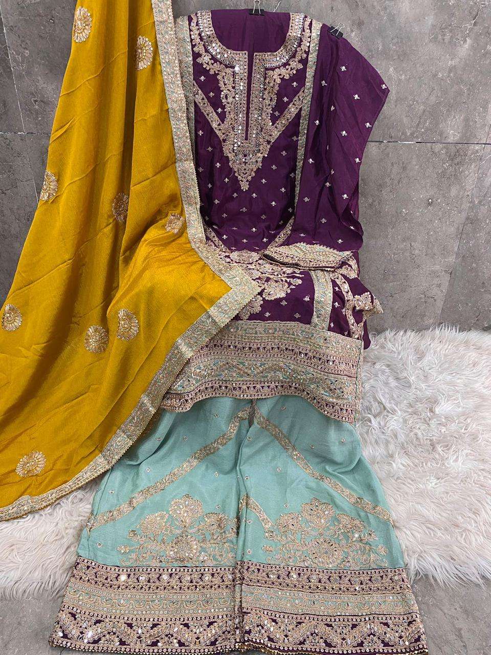 HOOR TEX H 269 HEAVY EMBROIDERED WEDDING WEAR SUIT