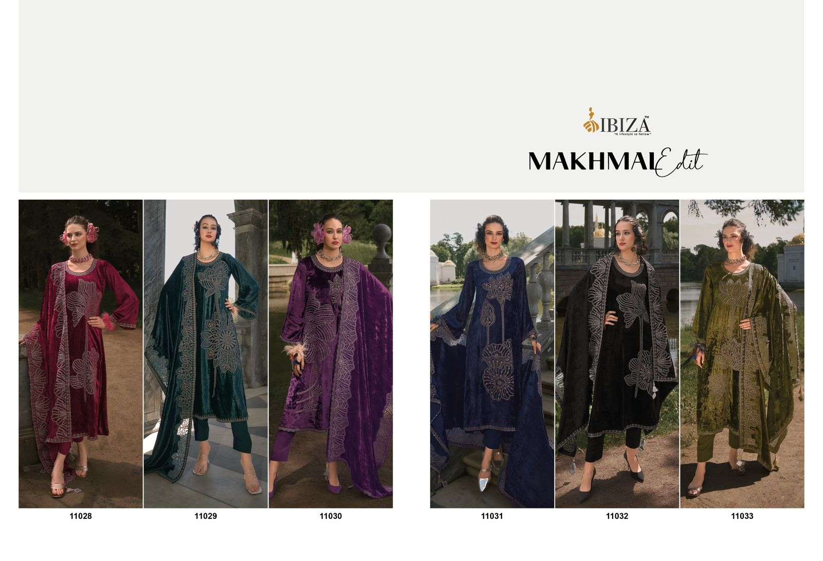 IBIZA MAKHMAL EDIT VELVET EMBROIDERY DESIGNER SUIT
