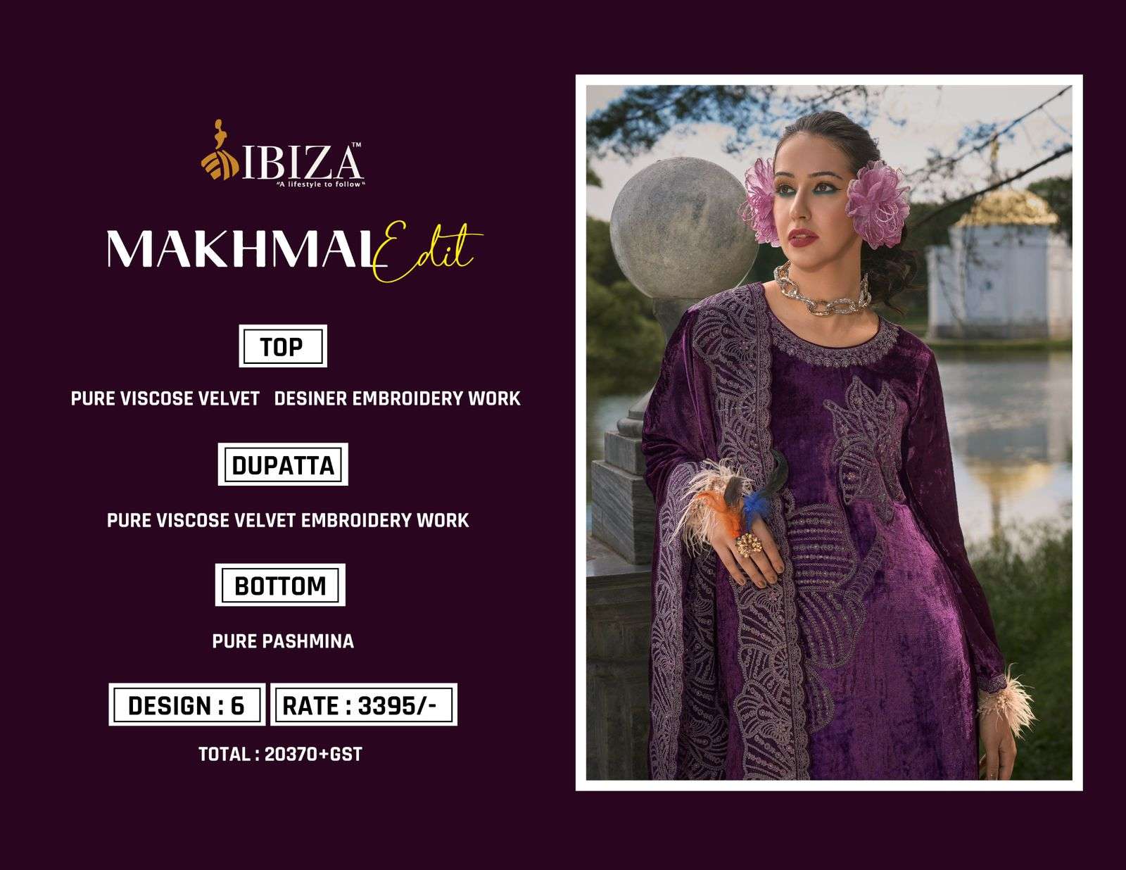 IBIZA MAKHMAL EDIT VELVET EMBROIDERY DESIGNER SUIT