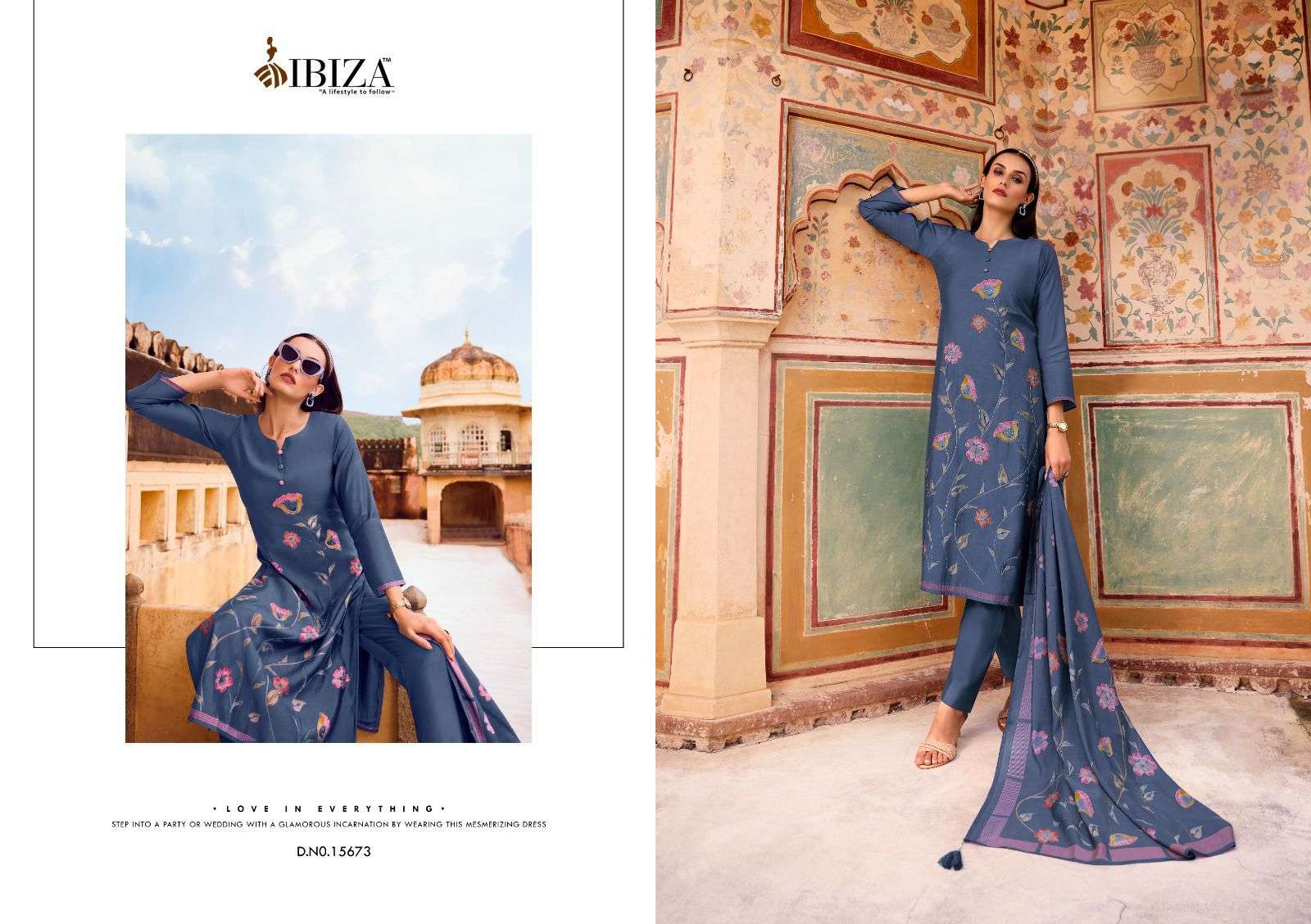 IBIZA MODERN ART VISCOSE FANCY DESIGNER SUIT