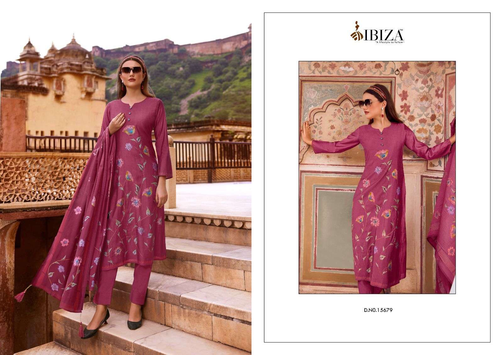 IBIZA MODERN ART VISCOSE FANCY DESIGNER SUIT