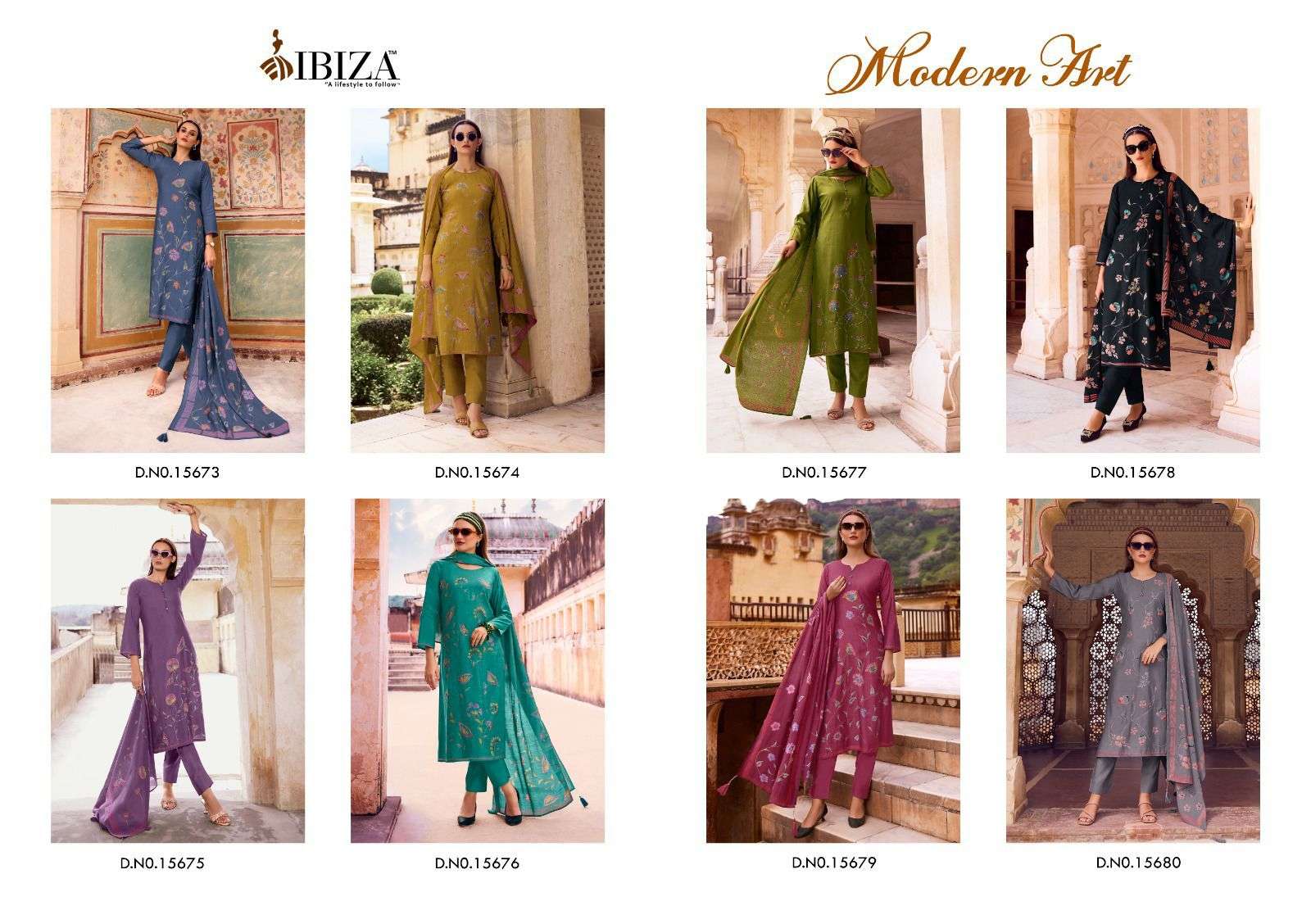 IBIZA MODERN ART VISCOSE FANCY DESIGNER SUIT
