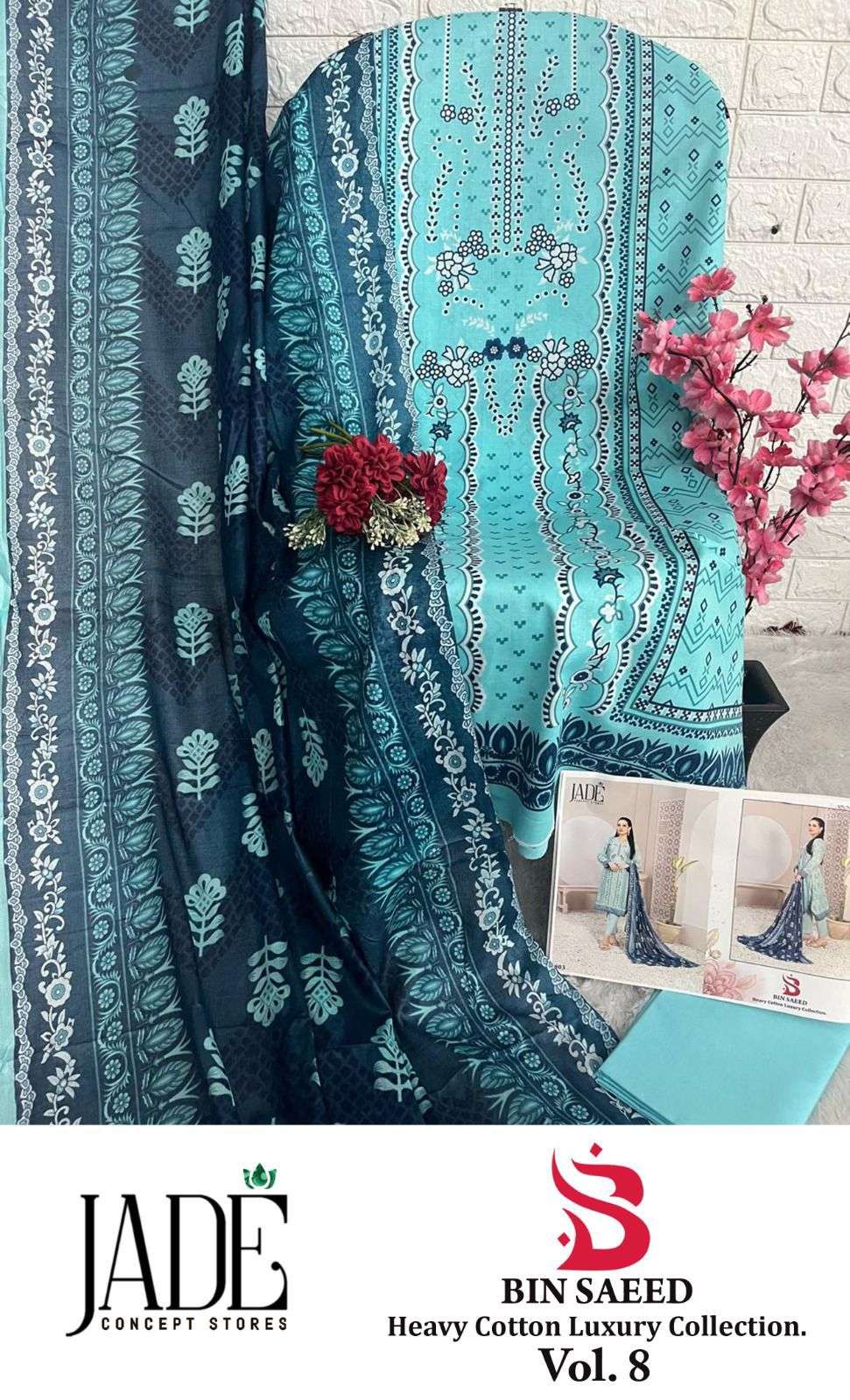 JADE BIN SAEED HEAVY COTTON LUXURY COLLECTION VOL 8 LAWN COTTON SUIT