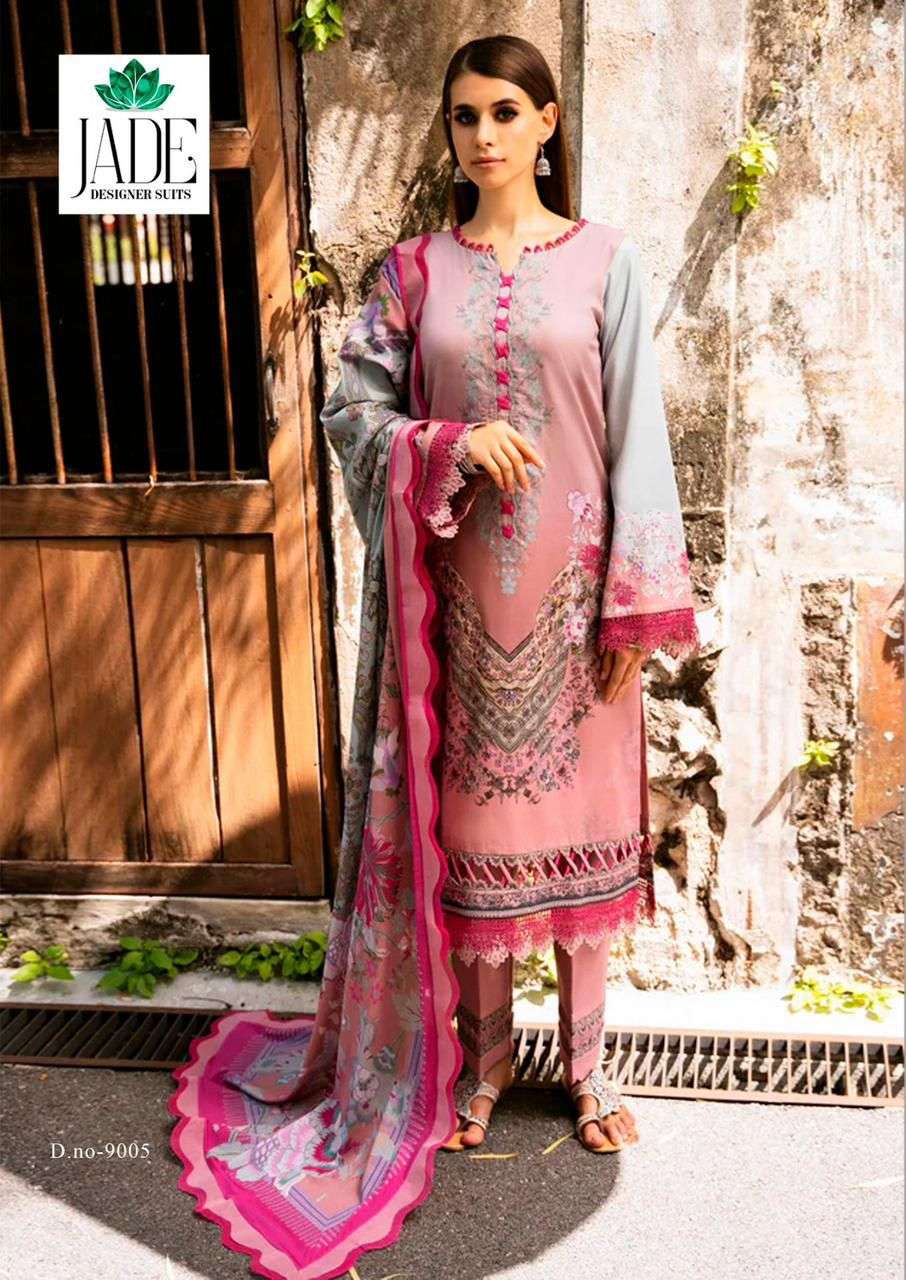 JADE CRIMSON EXCLUSIVE HEAVY LAWN COLLECTION VOL 9 LAWN COTTON SUIT