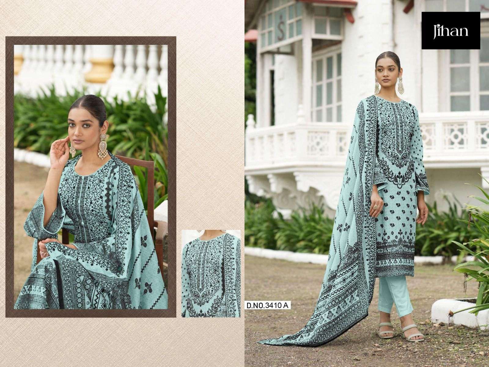 JIHAN PRESENT BIN SAEED DESIGN NO 3410 SELF EMBROIDERY PAKISTANI SUIT