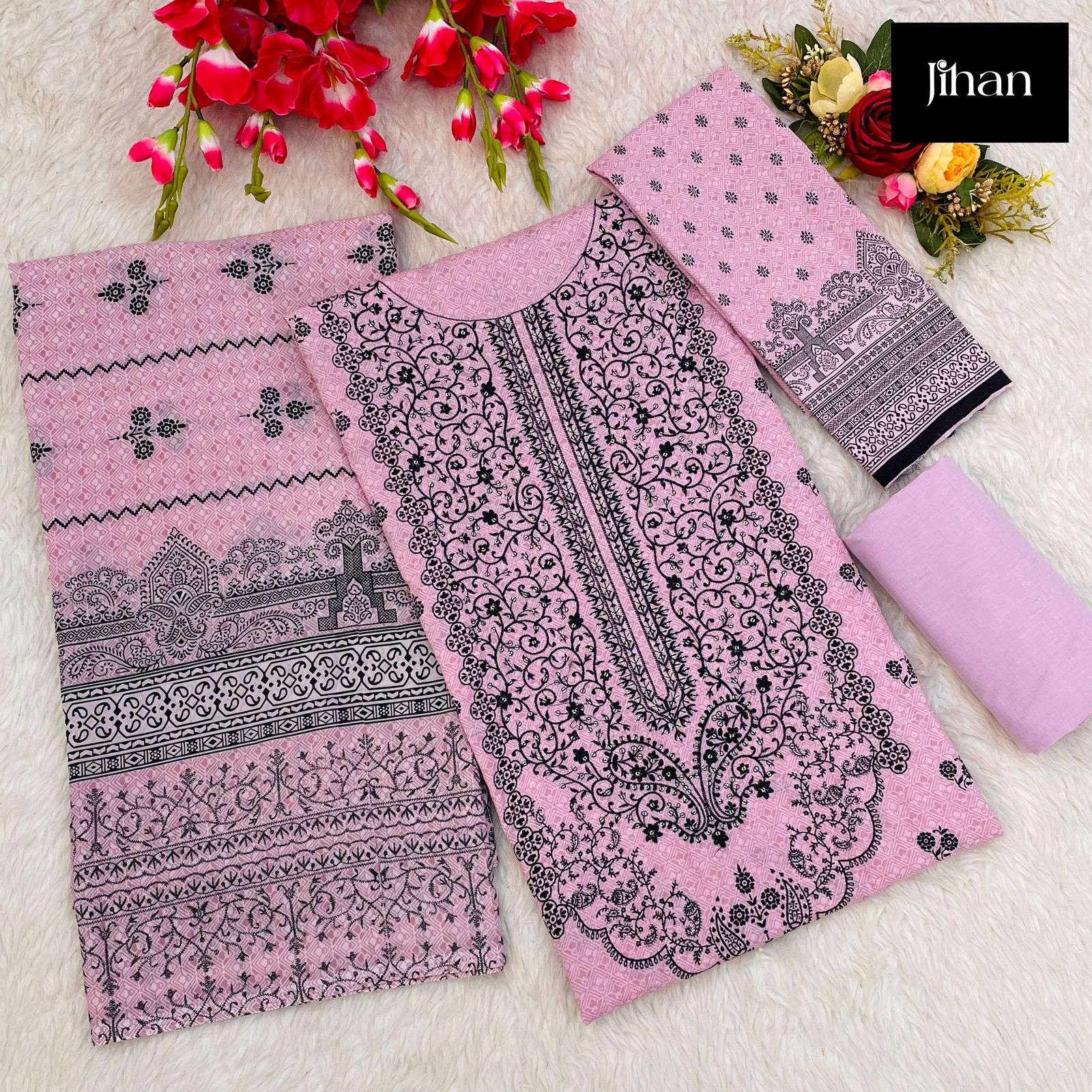 JIHAN PRESENT BIN SAEED DESIGN NO 3410 SELF EMBROIDERY PAKISTANI SUIT