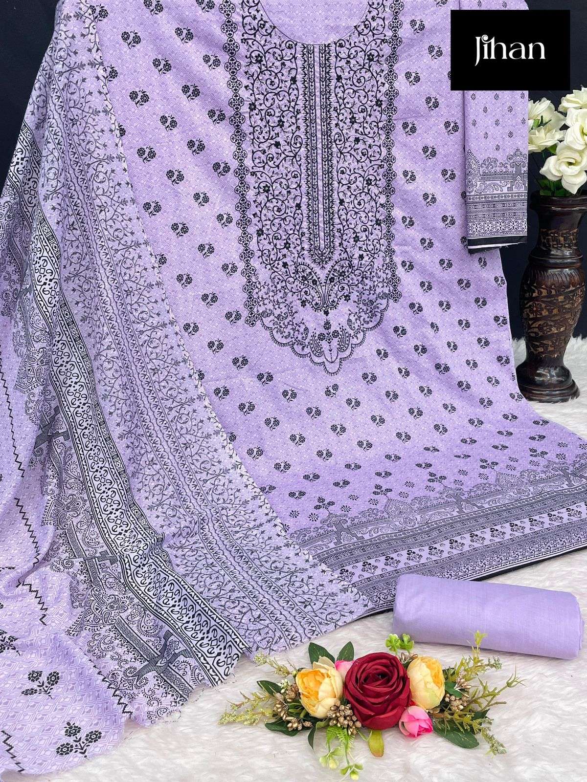 JIHAN PRESENT BIN SAEED DESIGN NO 3410 SELF EMBROIDERY PAKISTANI SUIT