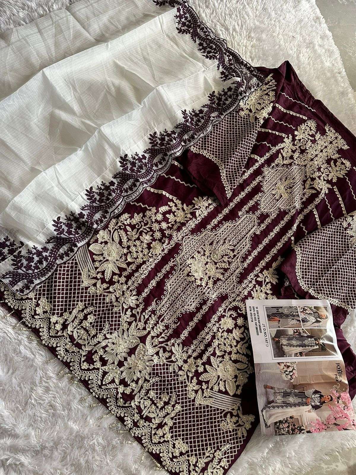 JOHRA TEX DESIGN NO JT 147 D HEAVY EMBROIDERED PARTY WEAR SUIT 
