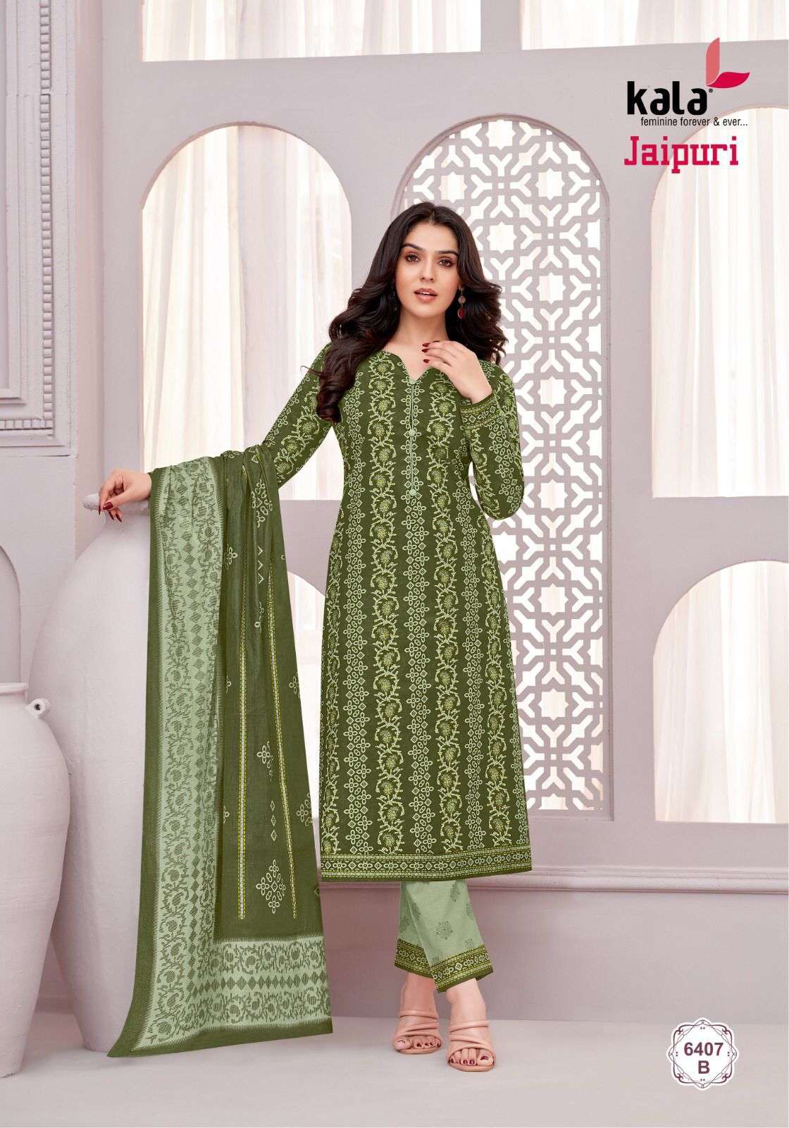 KALA FASHION JAIPURI VOL 6 COTTON PRINT DRESS MATERIAL