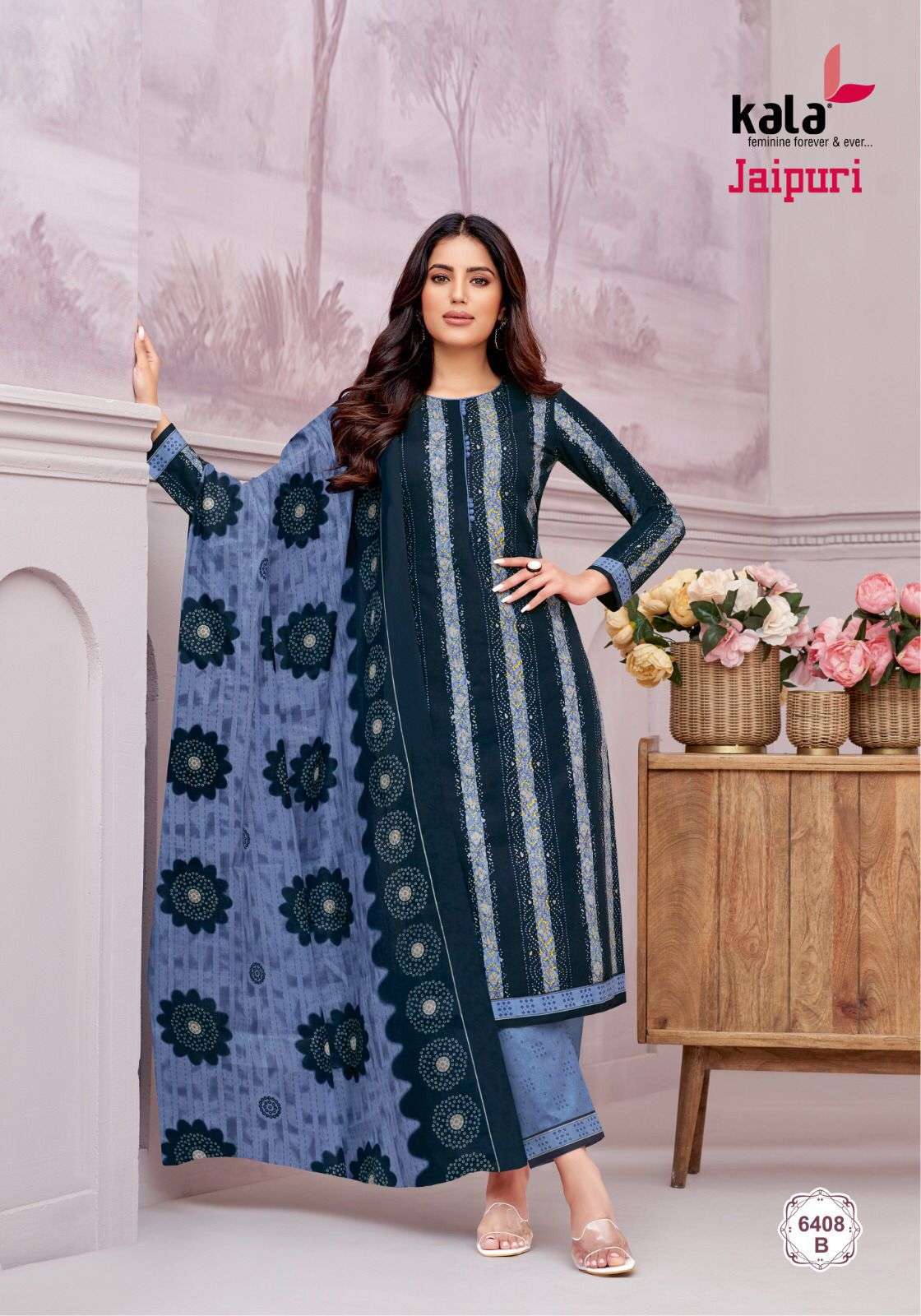 KALA FASHION JAIPURI VOL 6 COTTON PRINT DRESS MATERIAL