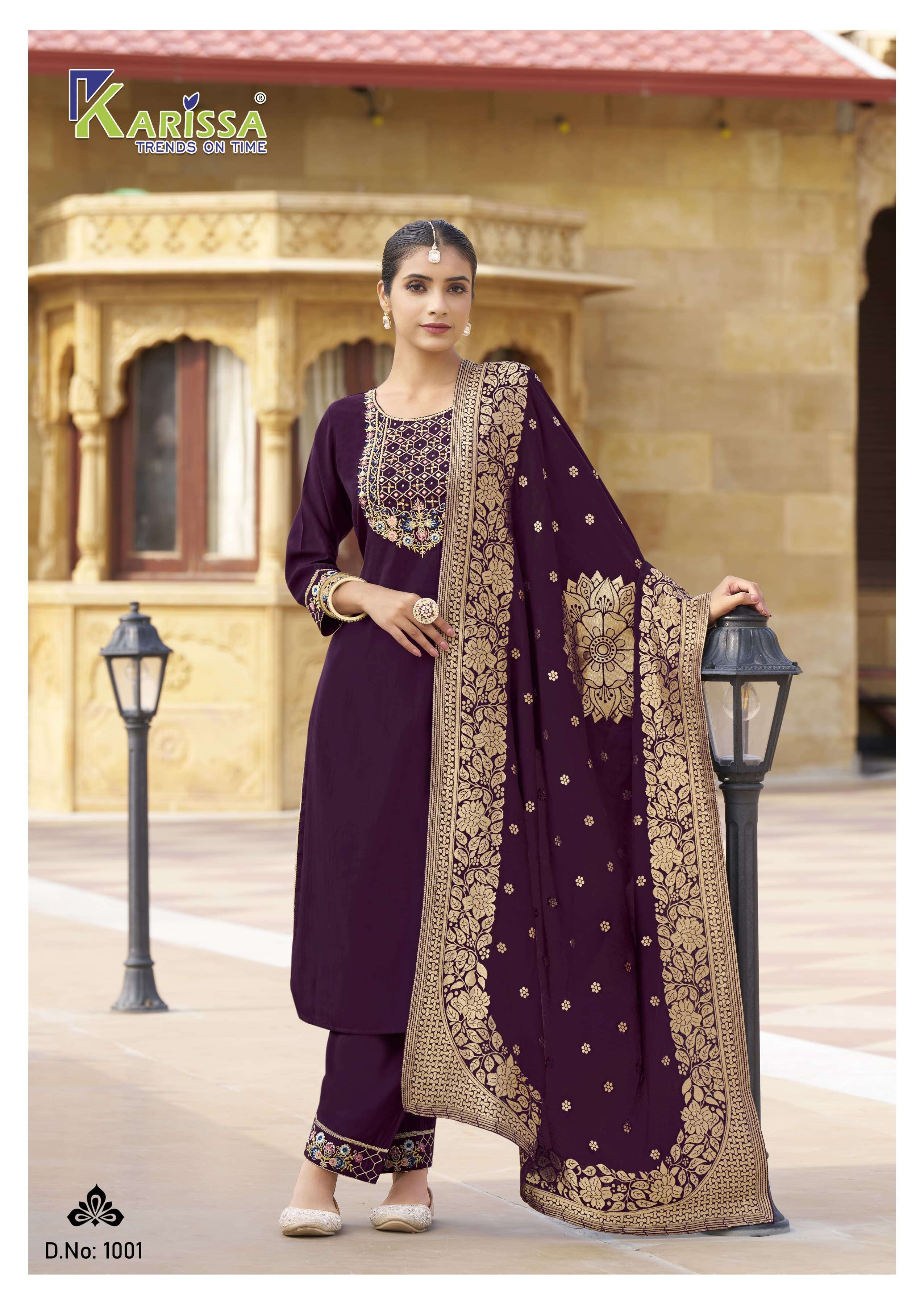 KARISSA ROSHANI VISCOSE SILK DESIGNER KURTI COMBO SET 