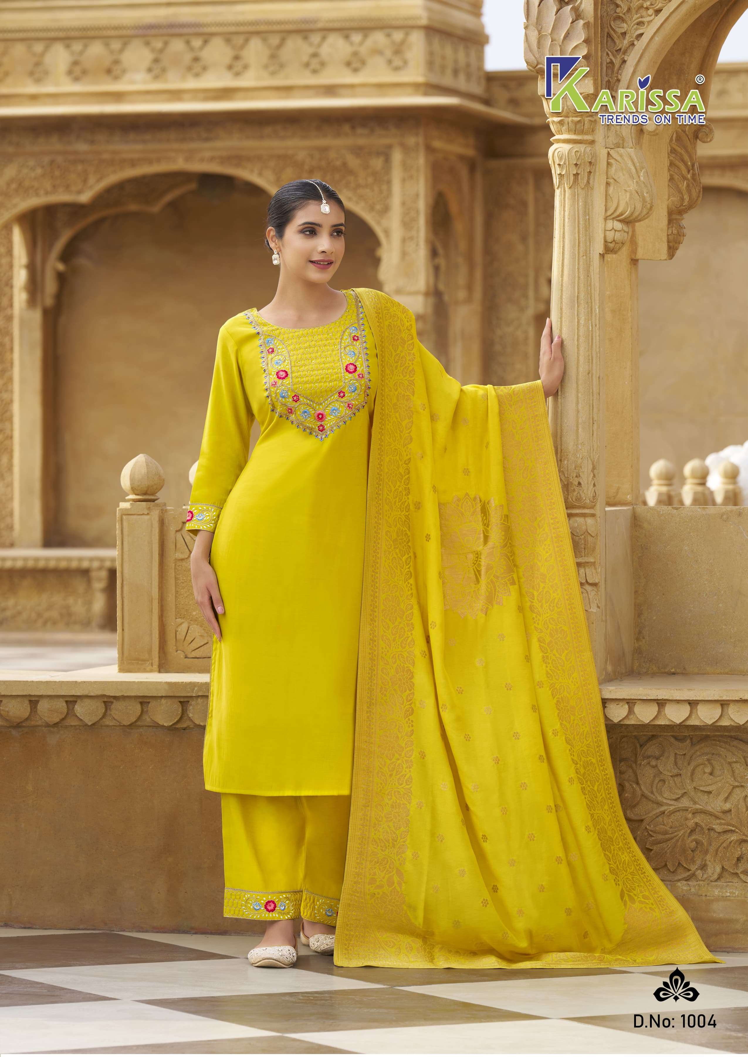 KARISSA ROSHANI VISCOSE SILK DESIGNER KURTI COMBO SET 