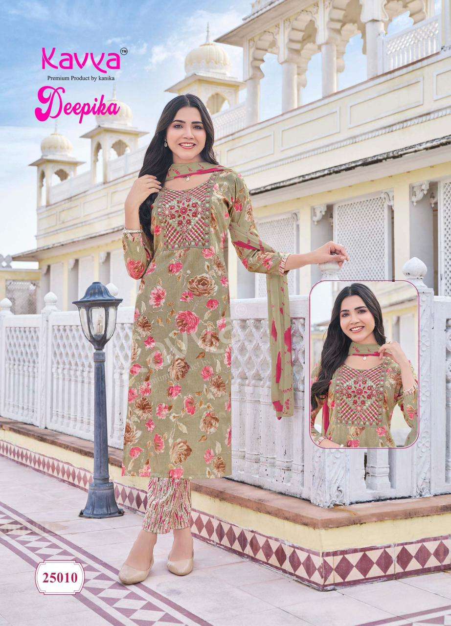 KAVYA DEEPIKA VOL 25 STRAIGHT CUT LADIES KURTI COMBO SET 