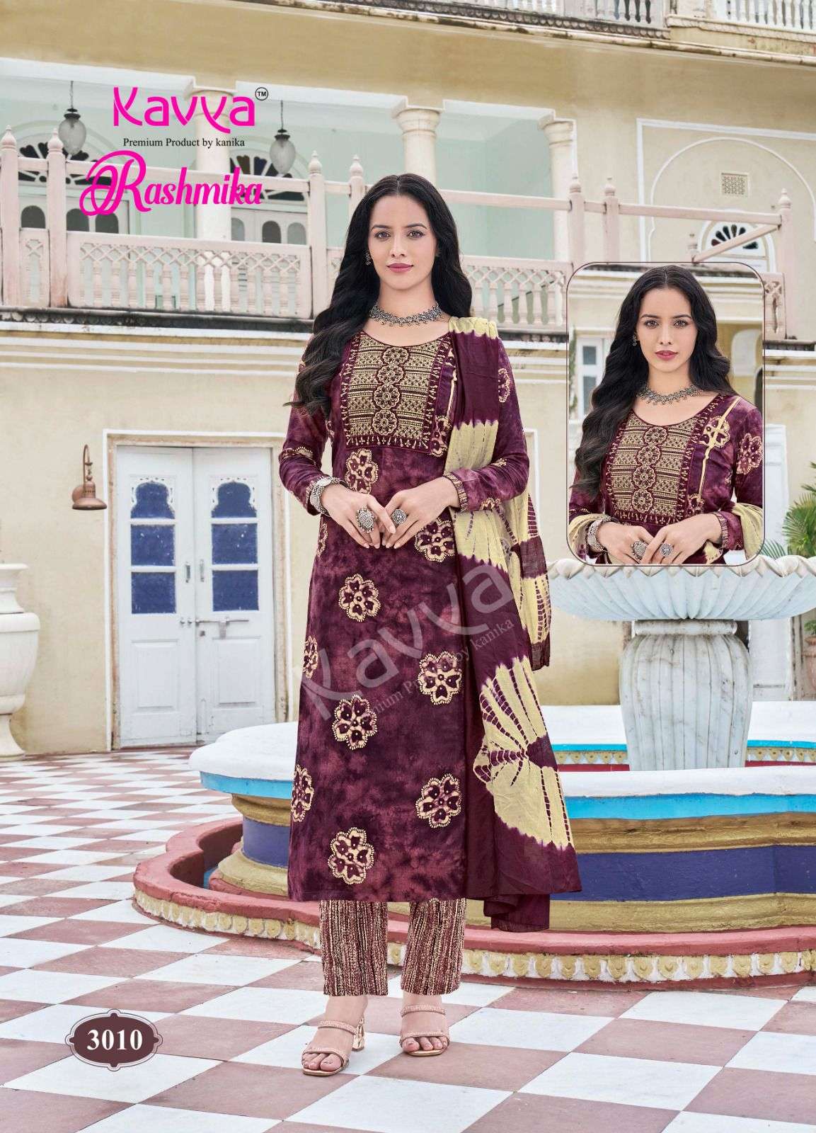 KAVYA RASHMIKA VOL 3 RAYON PRINTED KURTI COMBO SET 