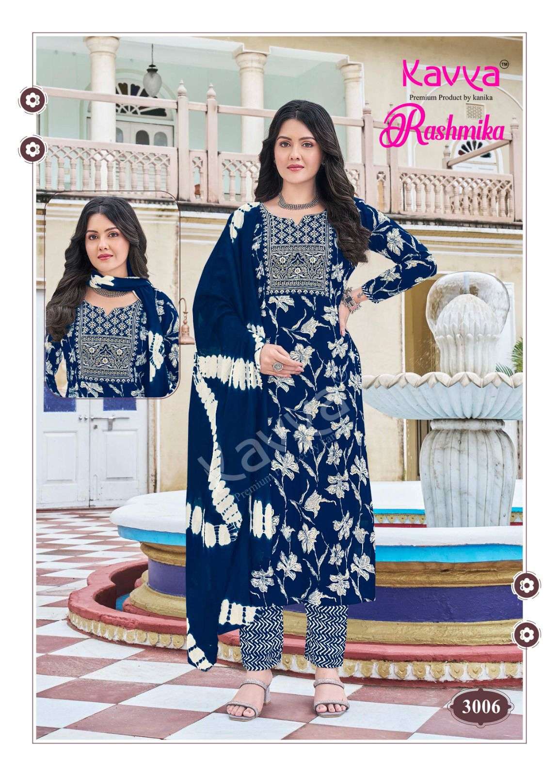 KAVYA RASHMIKA VOL 3 RAYON PRINTED KURTI COMBO SET 