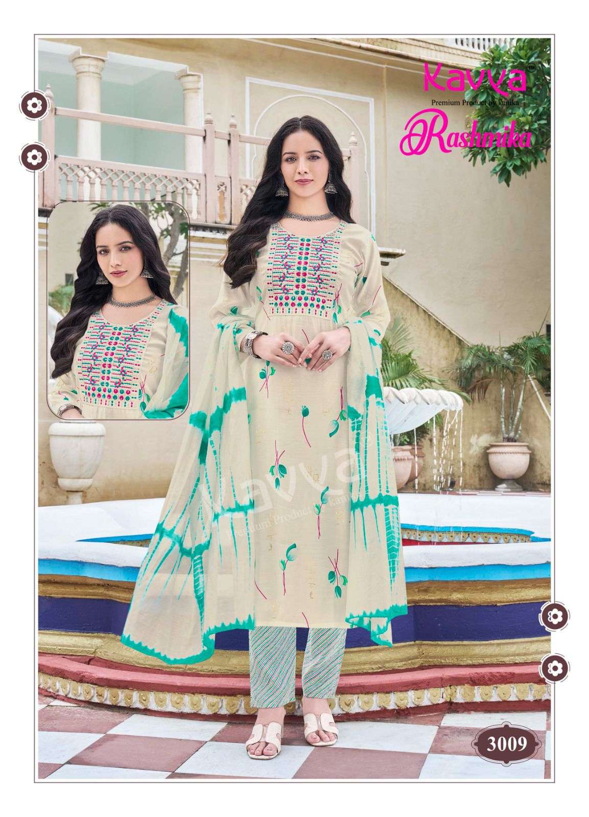 KAVYA RASHMIKA VOL 3 RAYON PRINTED KURTI COMBO SET 