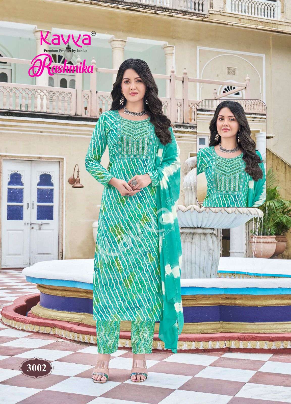 KAVYA RASHMIKA VOL 3 RAYON PRINTED KURTI COMBO SET 