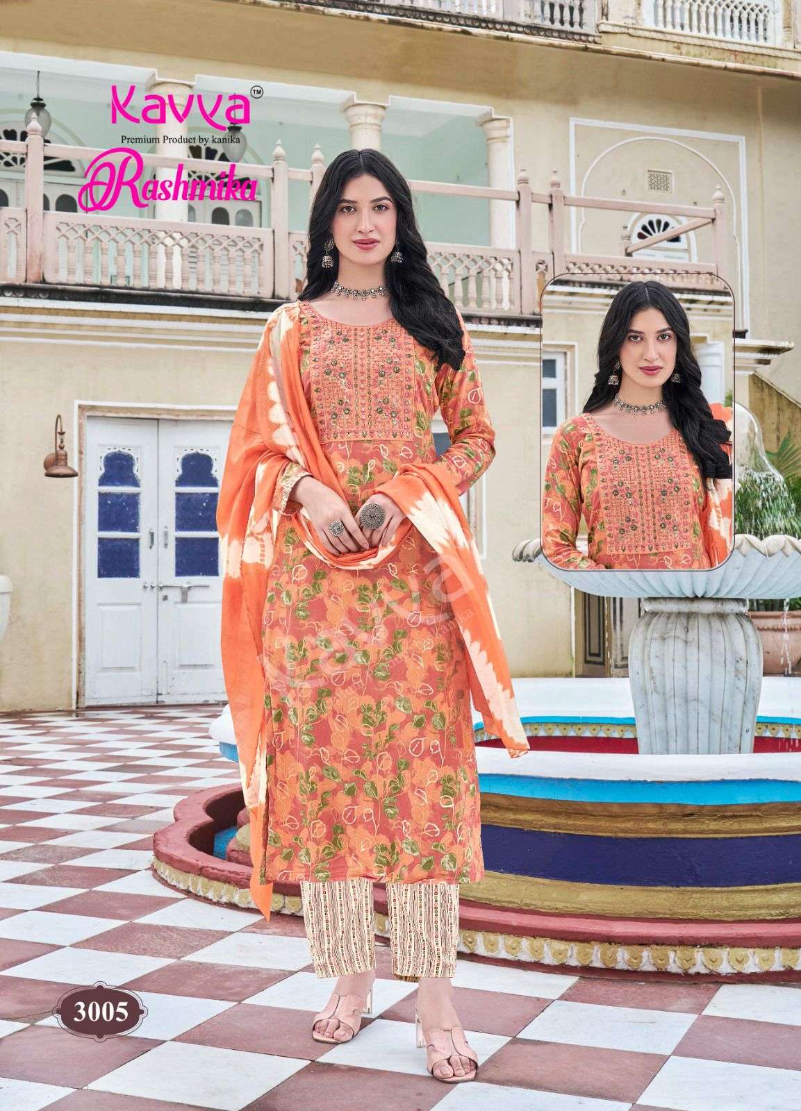 KAVYA RASHMIKA VOL 3 RAYON PRINTED KURTI COMBO SET 