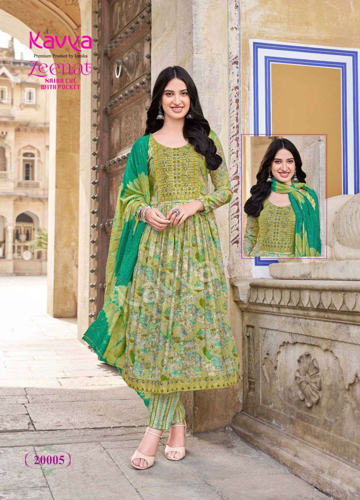 KAVYA ZEENAT VOL 20 NAYRA CUT PATTERN KURTI COMBO SET 