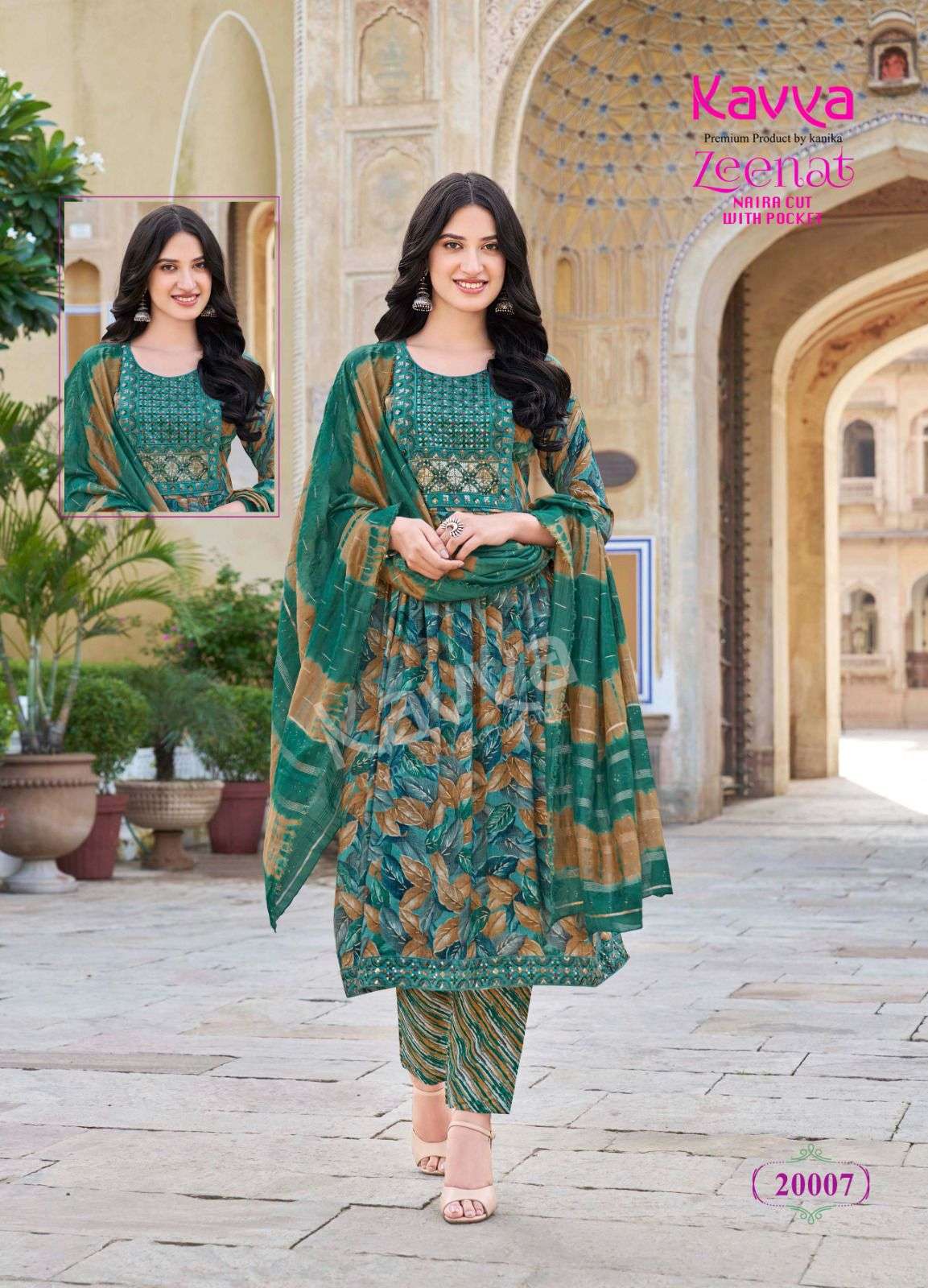KAVYA ZEENAT VOL 20 NAYRA CUT PATTERN KURTI COMBO SET 