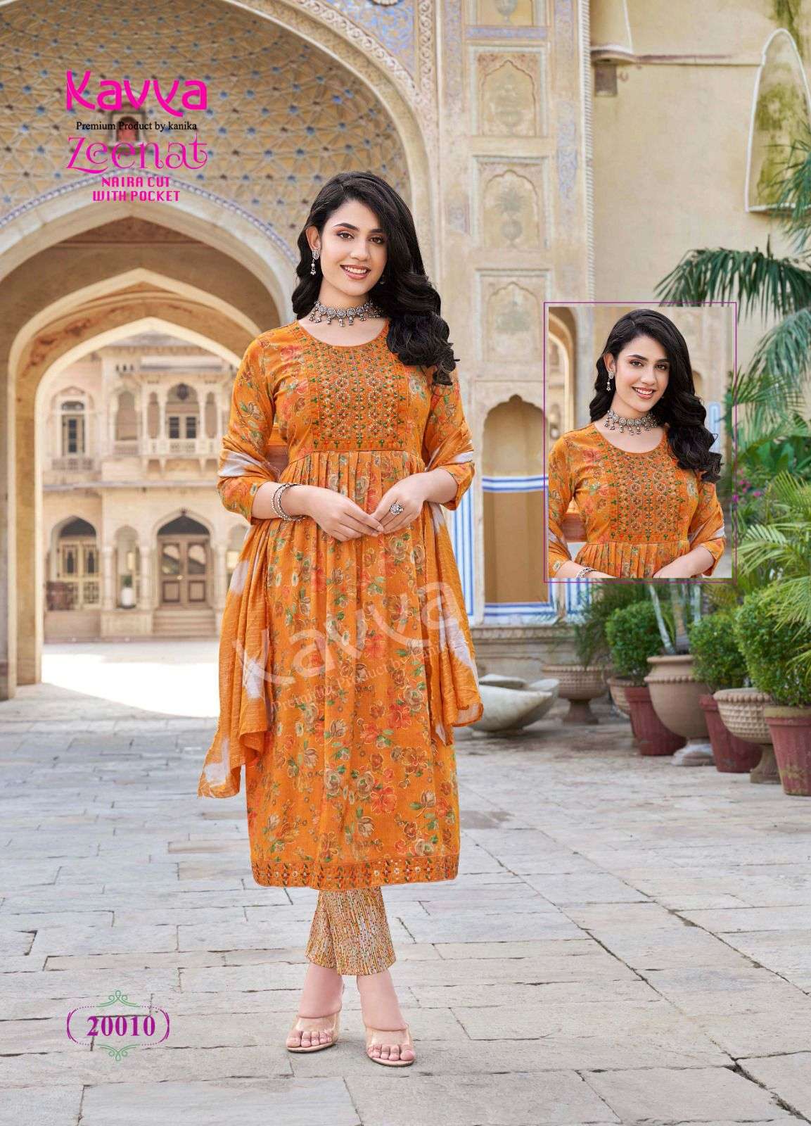 KAVYA ZEENAT VOL 20 NAYRA CUT PATTERN KURTI COMBO SET 