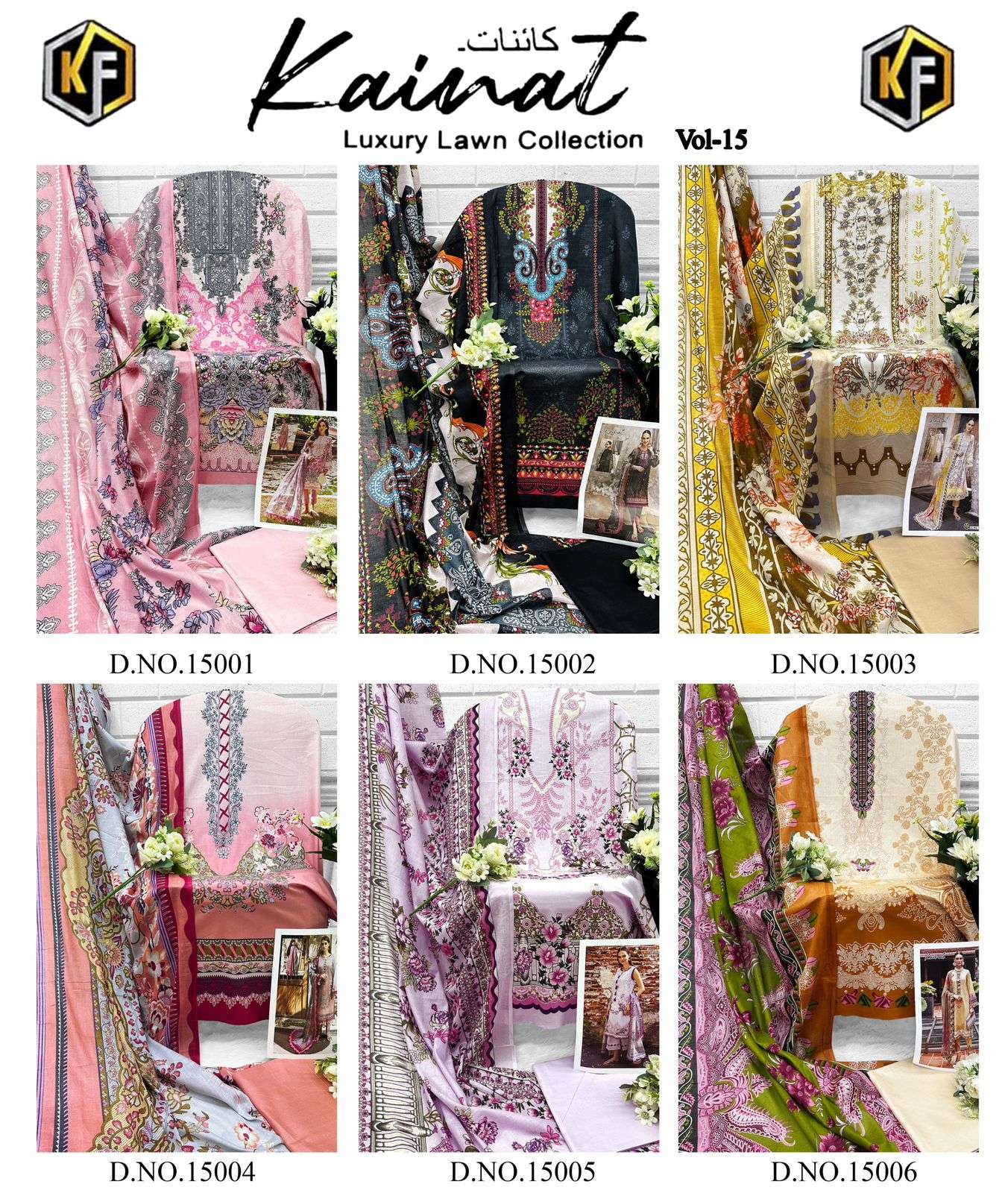 KEVAL FAB KAINAT VOL 15 LAWN COTTON DIGITAL PRINT SUIT