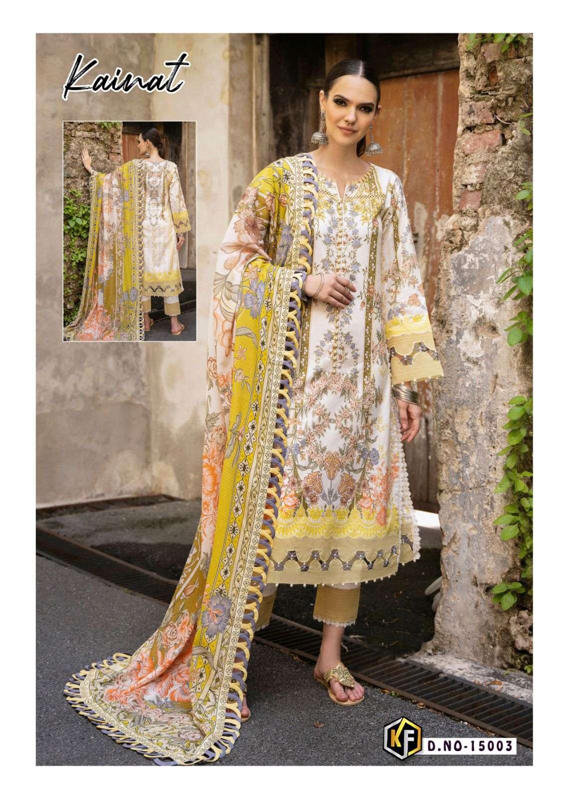 KEVAL FAB KAINAT VOL 15 LAWN COTTON DIGITAL PRINT SUIT