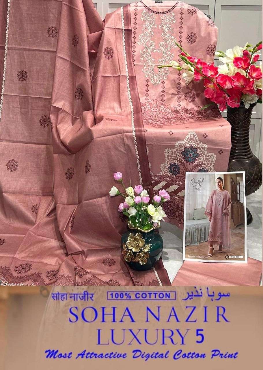 KEVAL FAB SOHA NAZIR VOL 5 LAWN COTTON DIGITAL PRINT SUIT