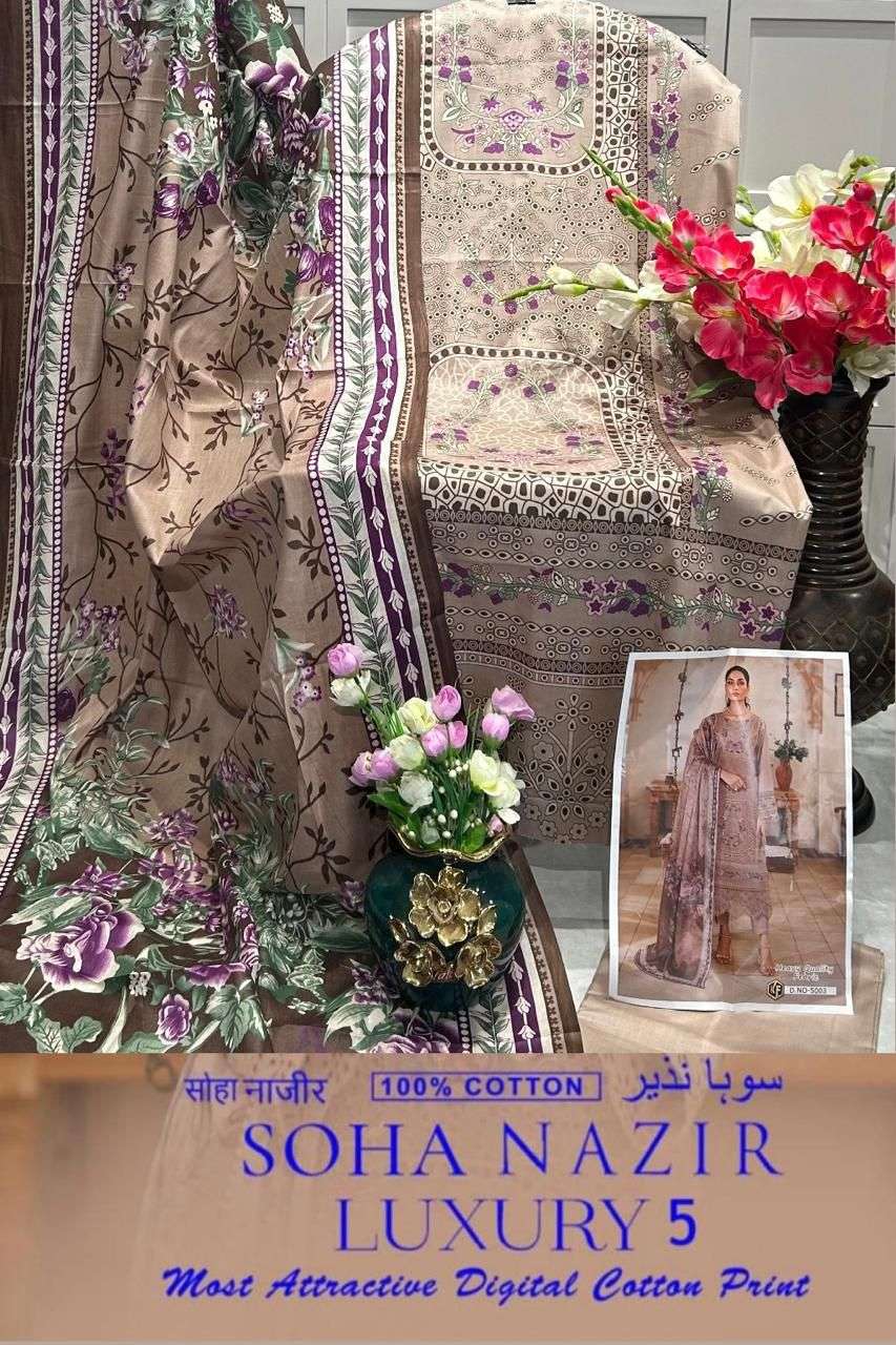 KEVAL FAB SOHA NAZIR VOL 5 LAWN COTTON DIGITAL PRINT SUIT