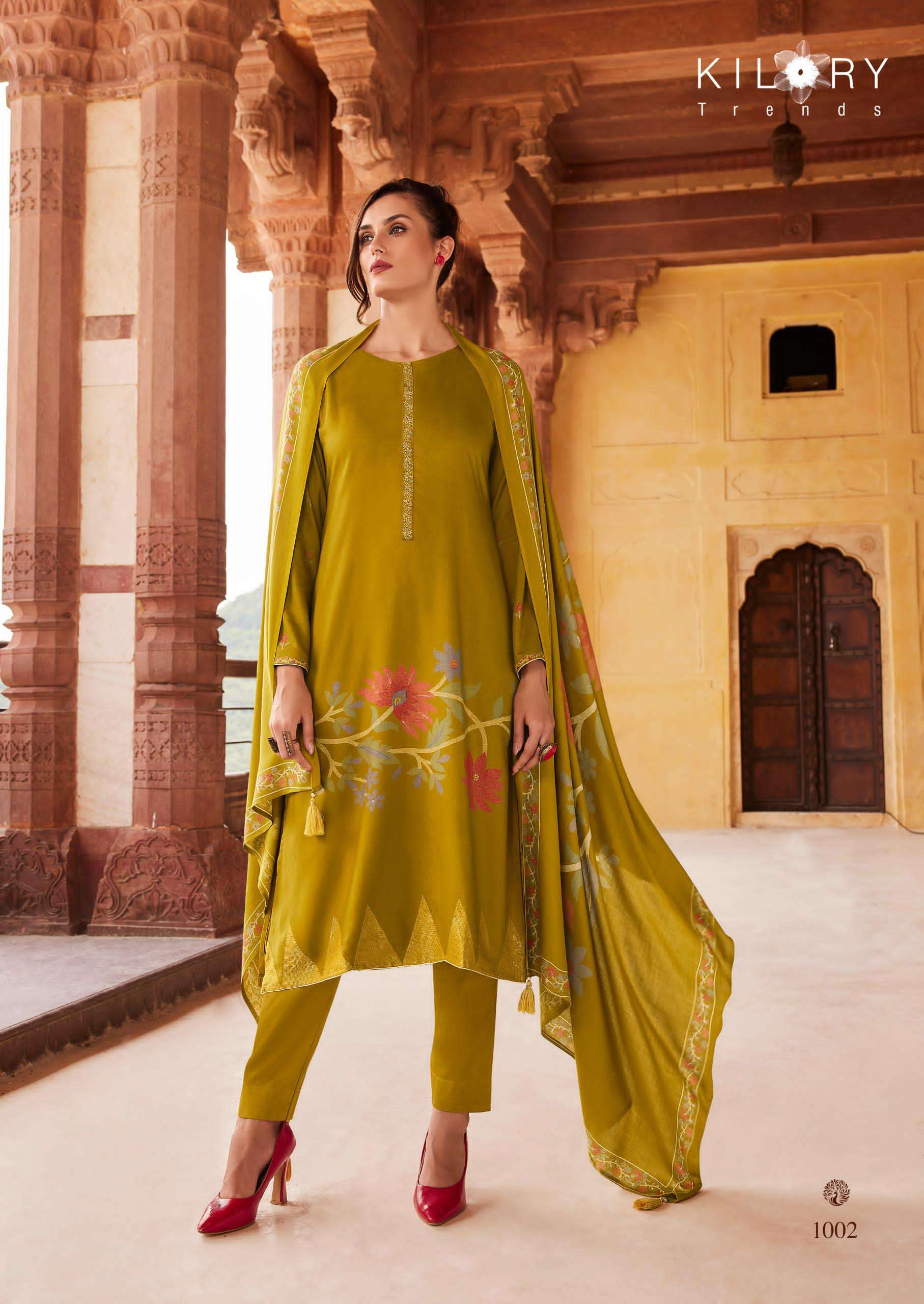 KILORY TRENDZ CRYSTAL PASHMINA DESIGNER WORK SUIT