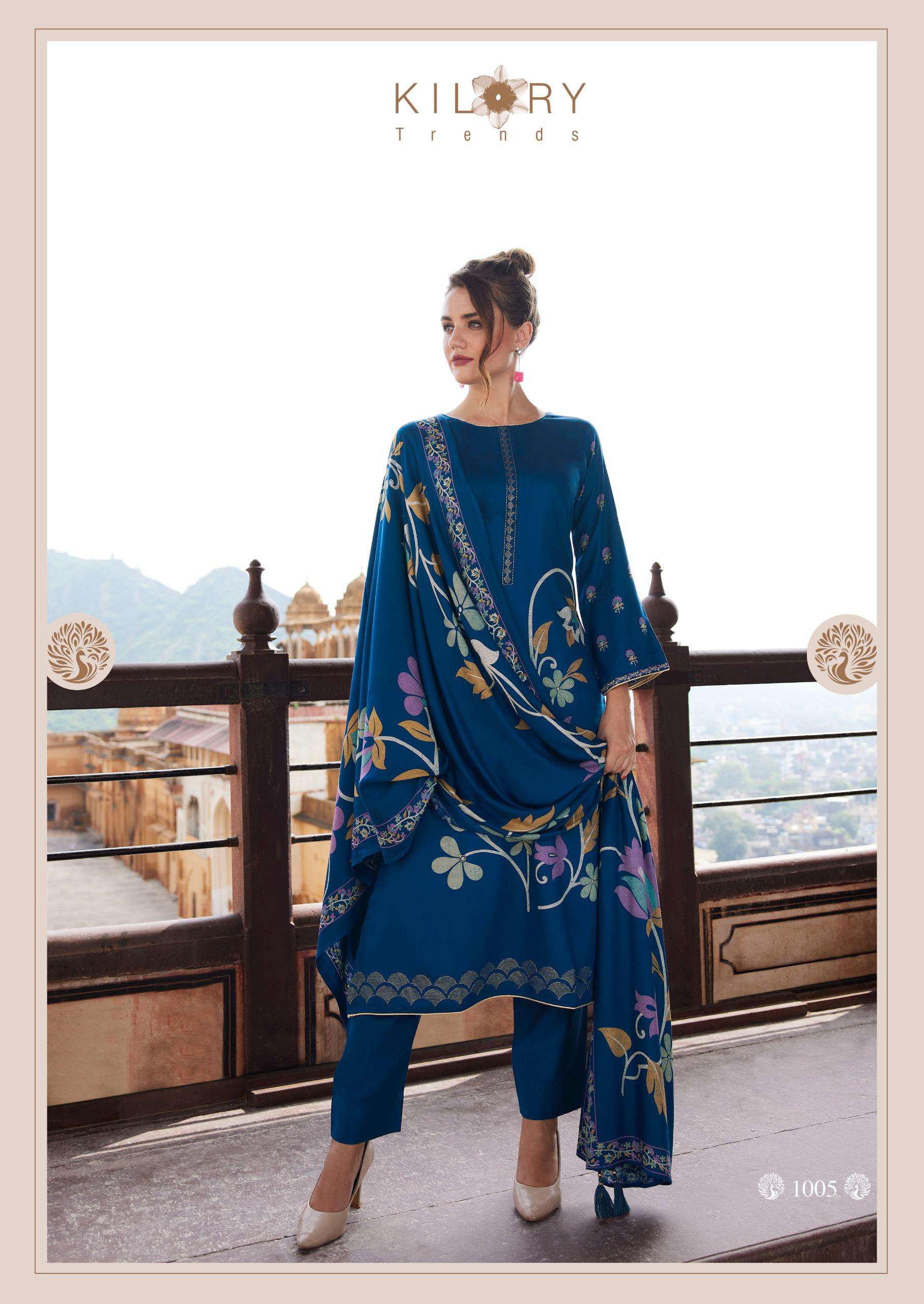 KILORY TRENDZ CRYSTAL PASHMINA DESIGNER WORK SUIT