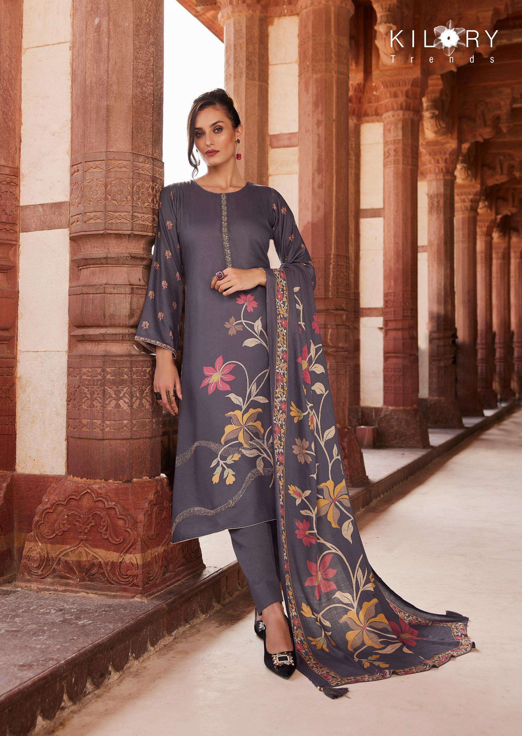 KILORY TRENDZ CRYSTAL PASHMINA DESIGNER WORK SUIT
