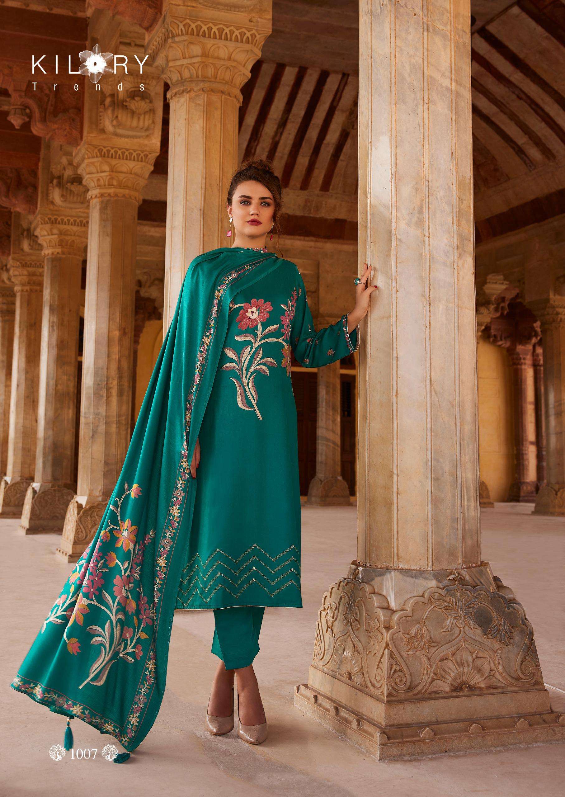 KILORY TRENDZ CRYSTAL PASHMINA DESIGNER WORK SUIT