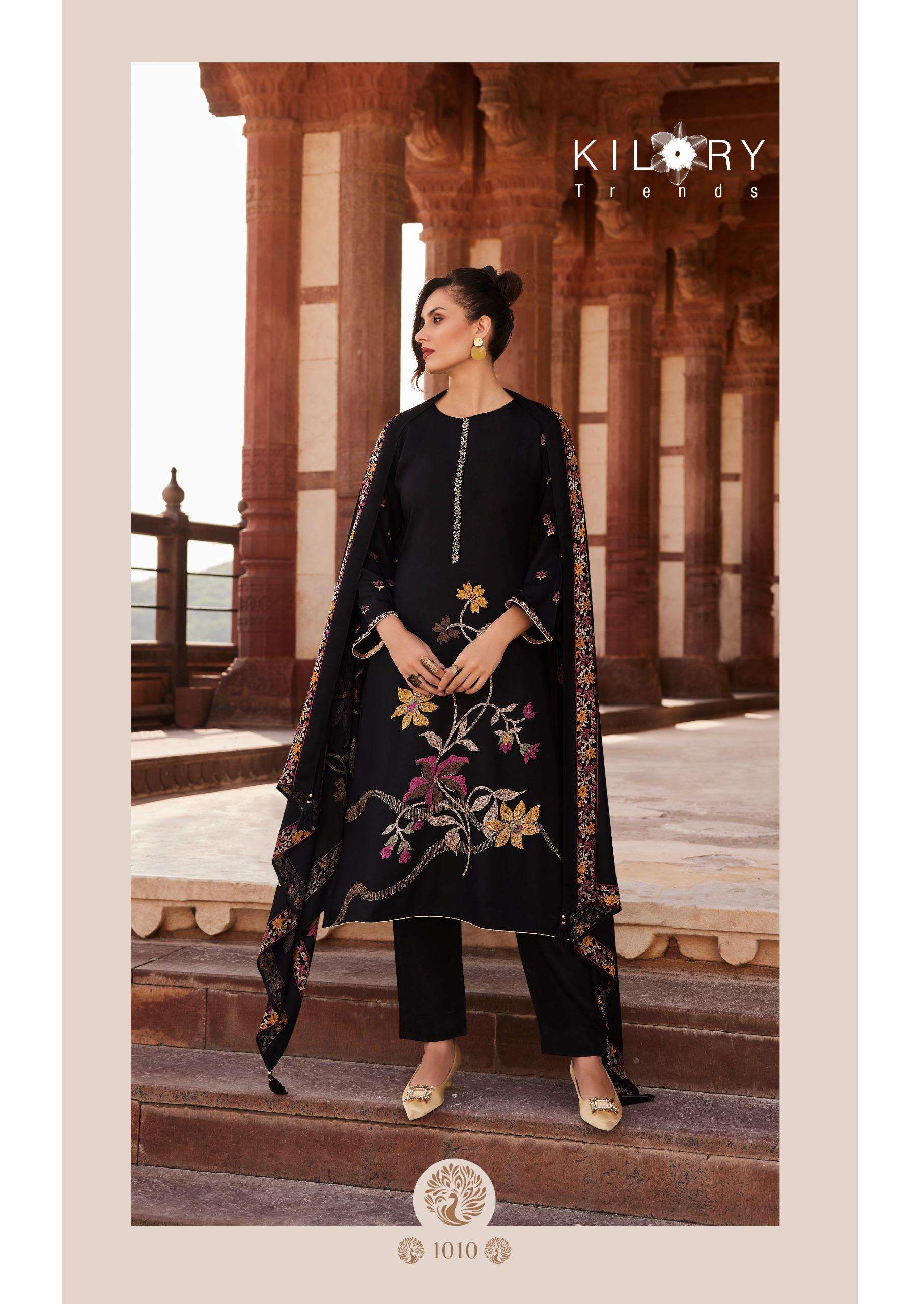 KILORY TRENDZ CRYSTAL PASHMINA DESIGNER WORK SUIT