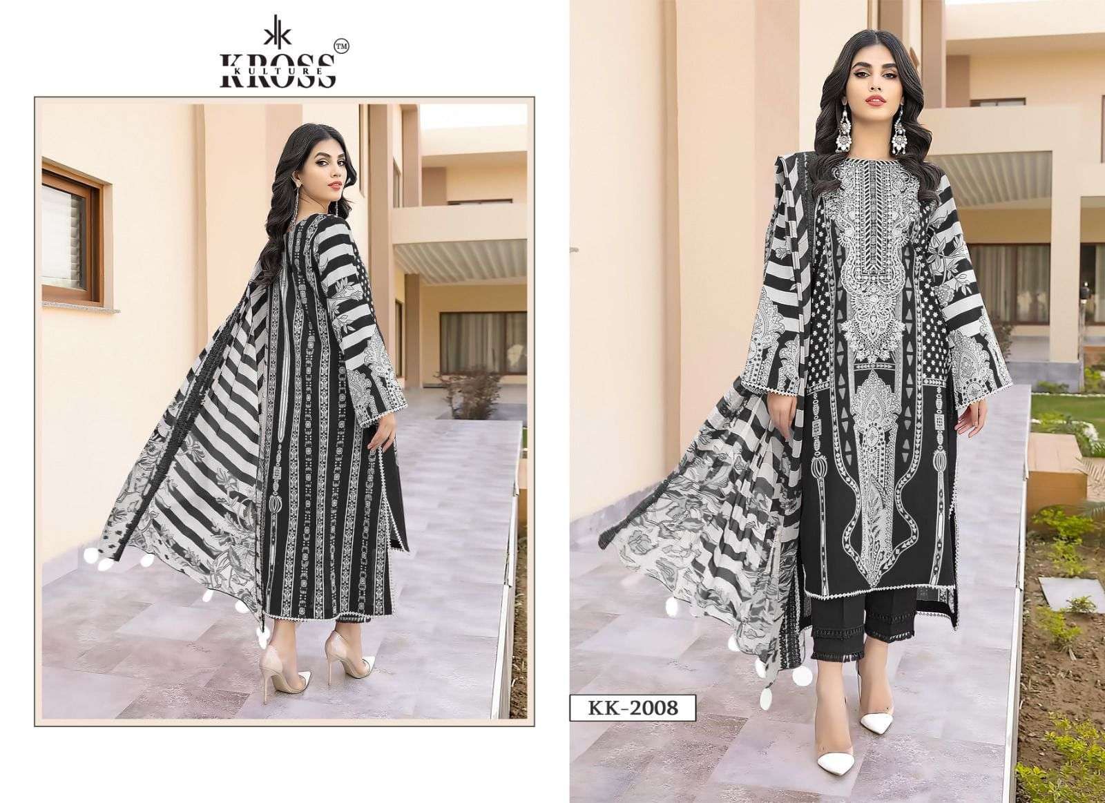 KROSS KULTURE DESIGN NO - 2008 COTTON PRINTED SUIT