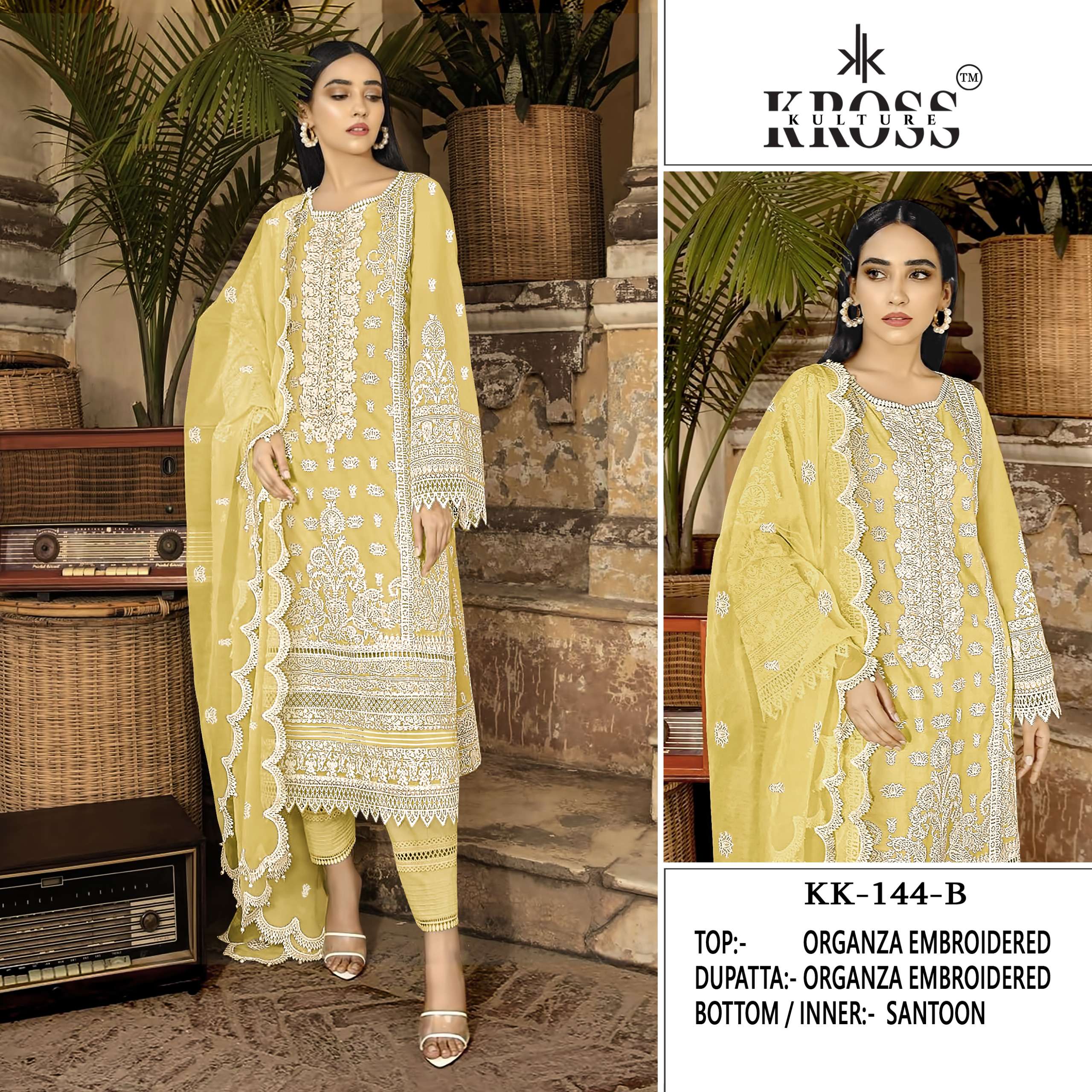 KROSS KULTURE KK 144 EMBROIDERED FESTIVE WEAR PAKISTANI SUIT