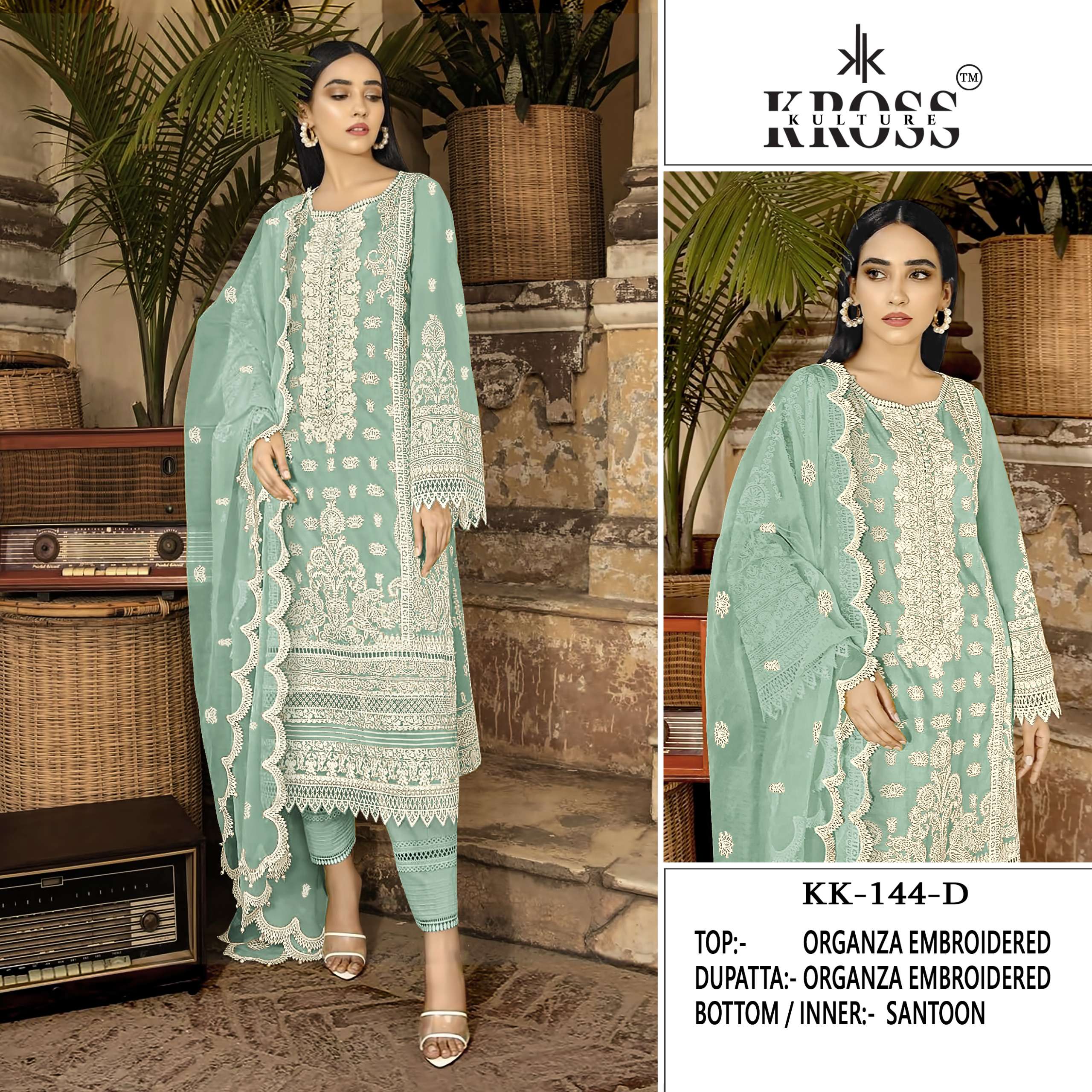 KROSS KULTURE KK 144 EMBROIDERED FESTIVE WEAR PAKISTANI SUIT