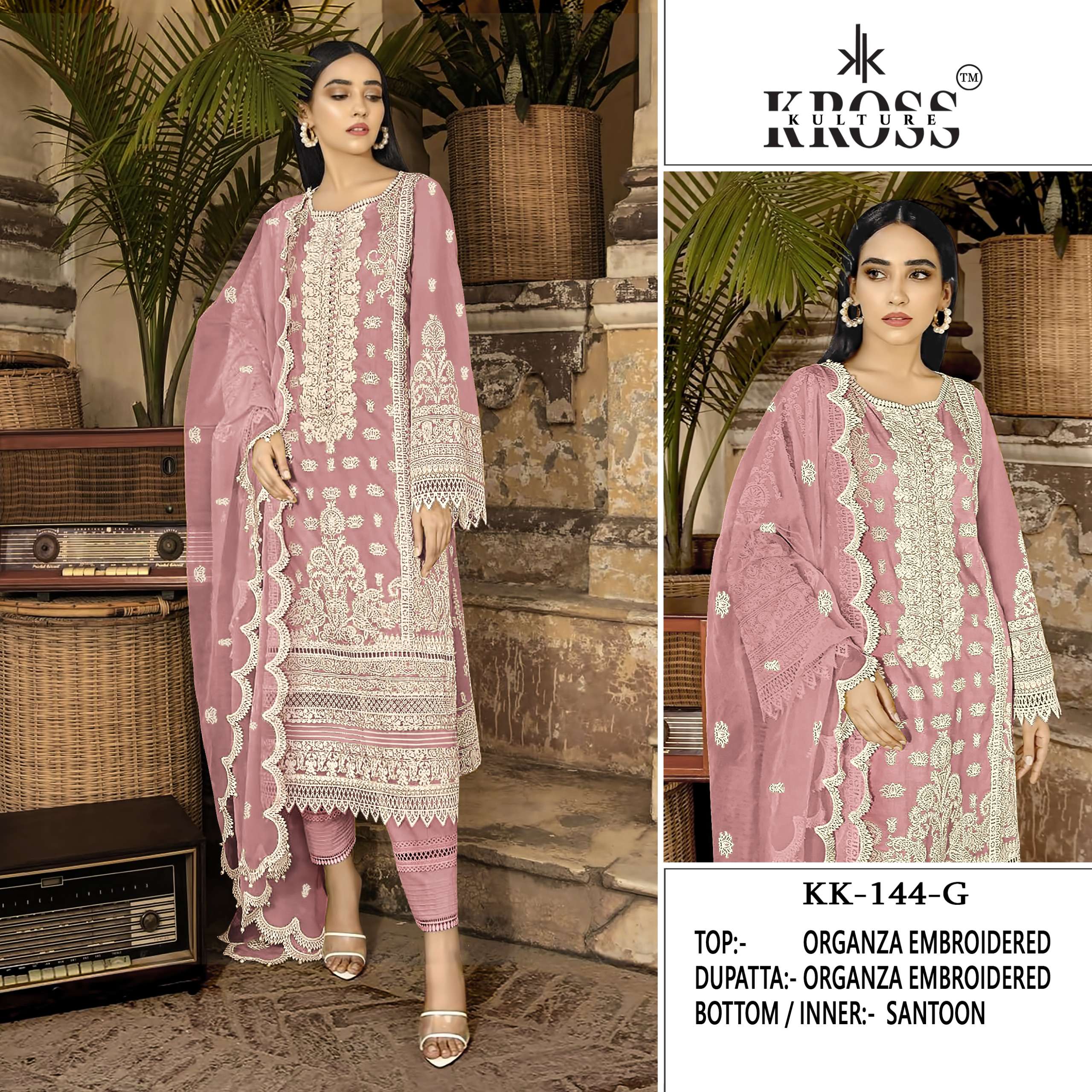 KROSS KULTURE KK 144 EMBROIDERED FESTIVE WEAR PAKISTANI SUIT