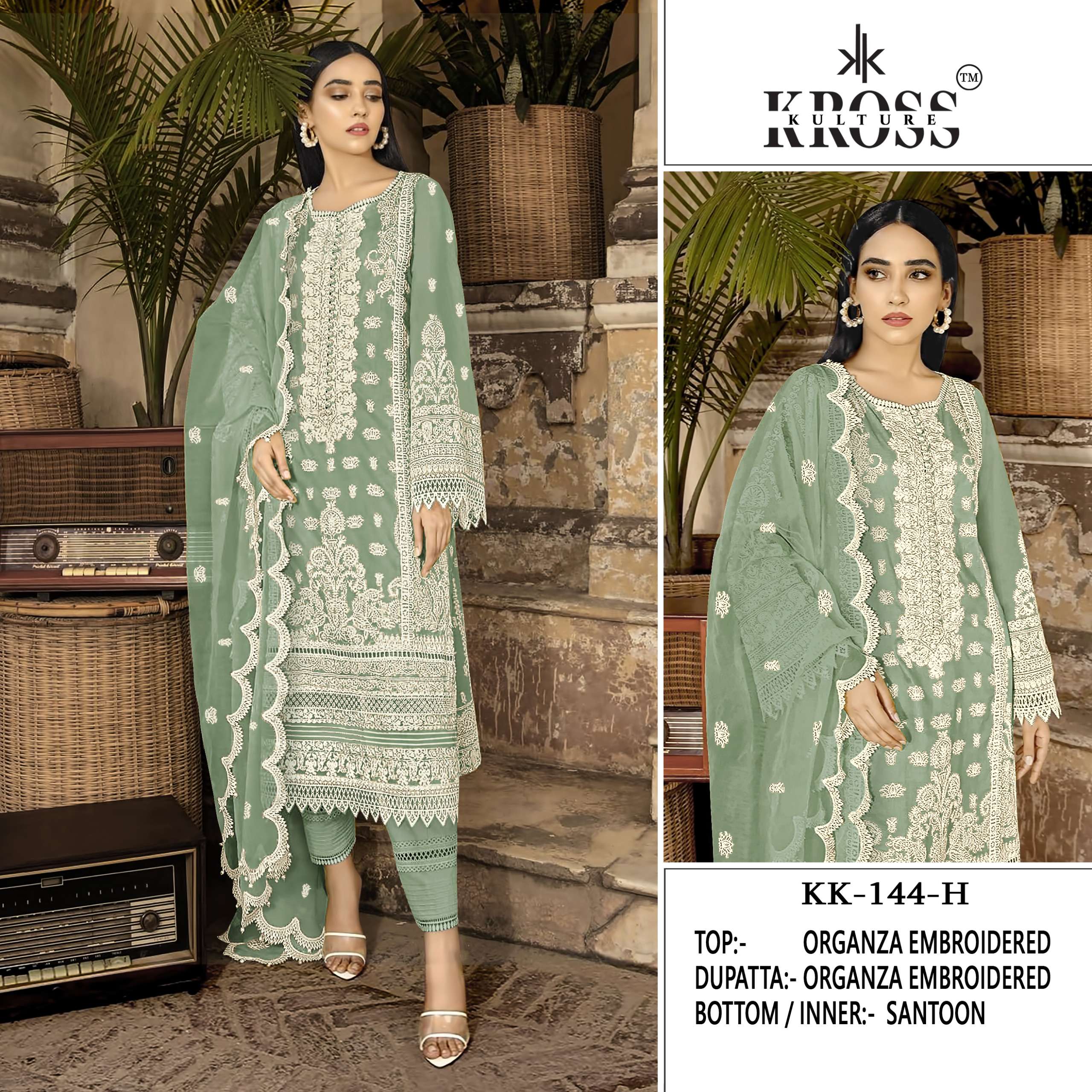 KROSS KULTURE KK 144 EMBROIDERED FESTIVE WEAR PAKISTANI SUIT