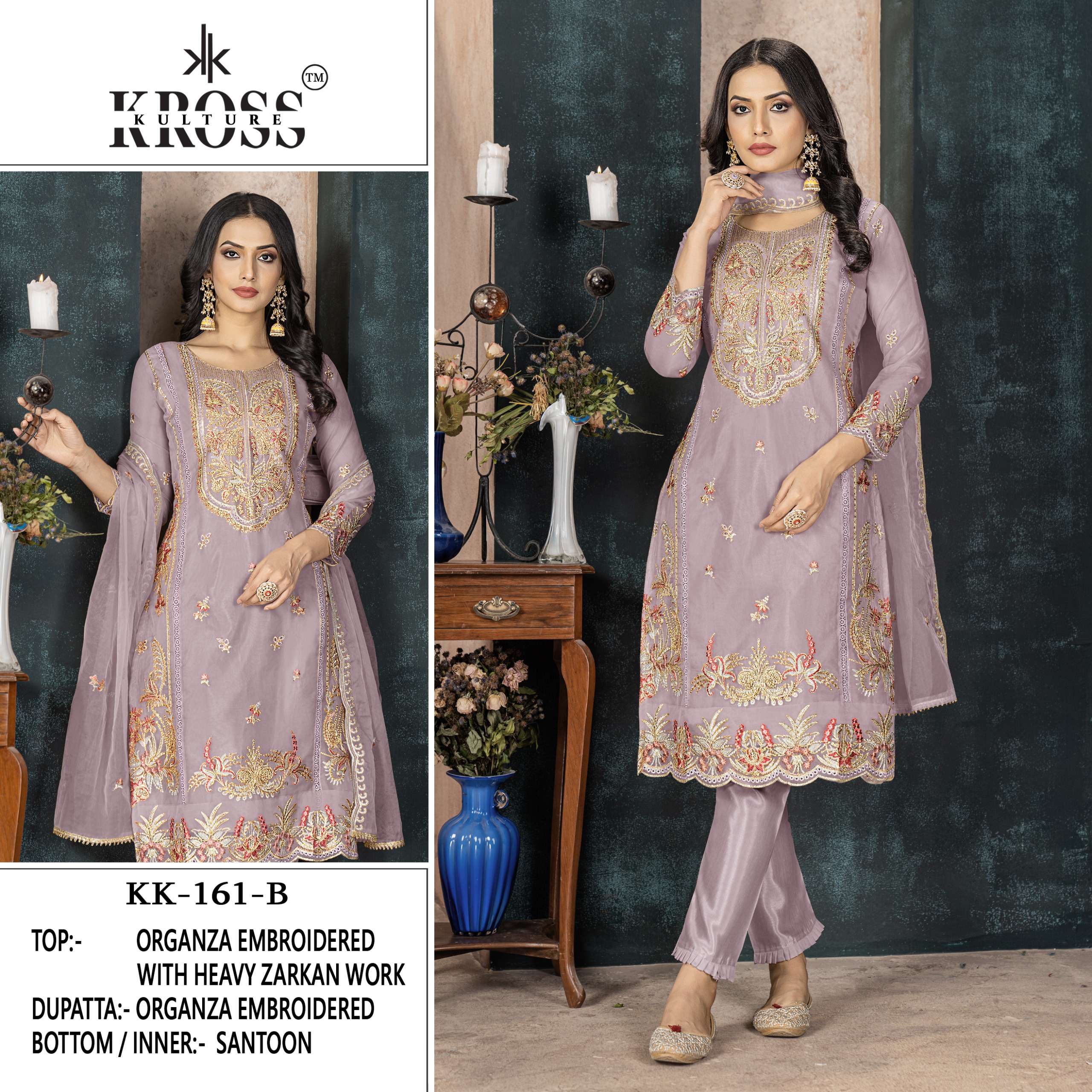 KROSS KULTURE KK 161 BEAUTIFUL EMBROIDERED FESTIVE WEAR SUIT