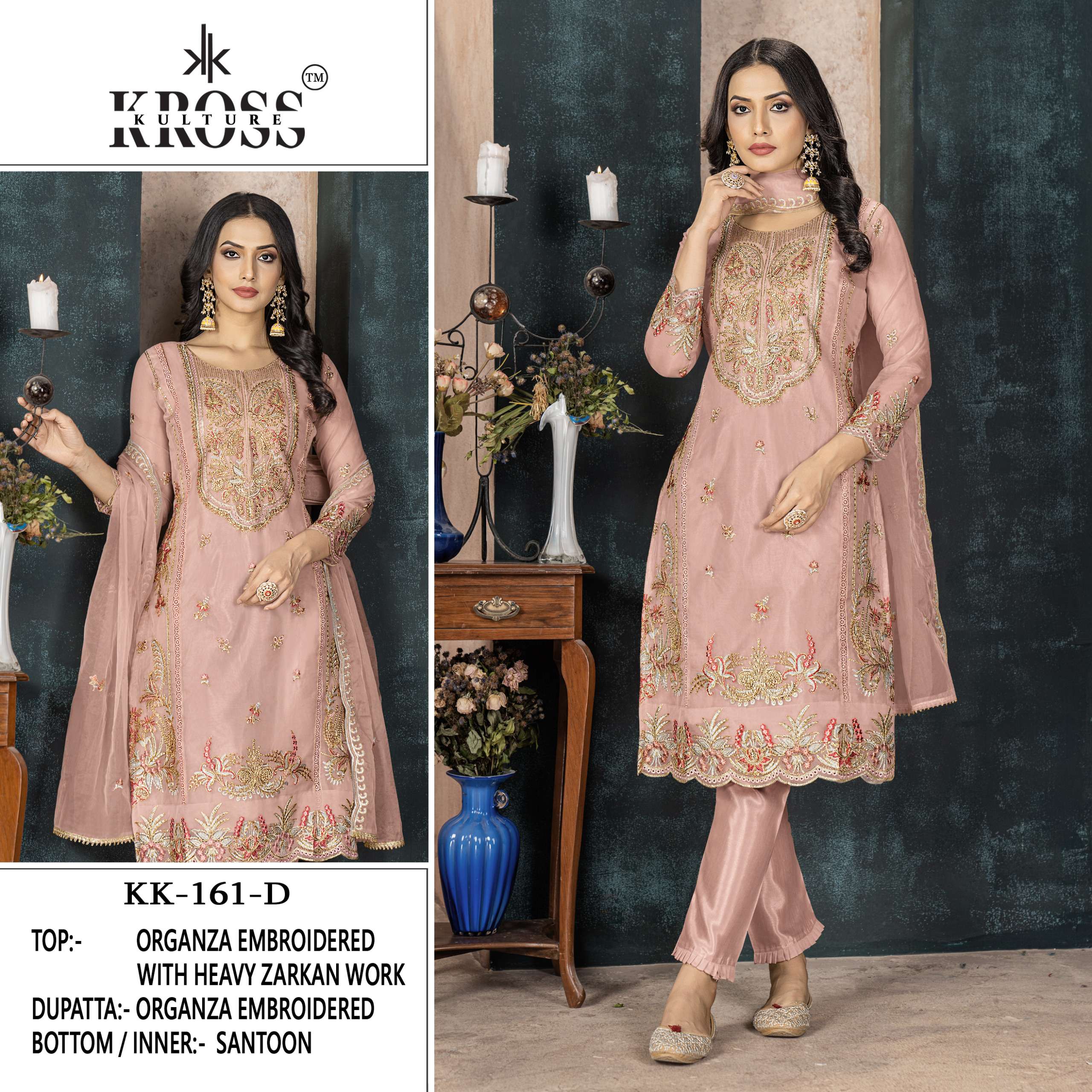 KROSS KULTURE KK 161 BEAUTIFUL EMBROIDERED FESTIVE WEAR SUIT