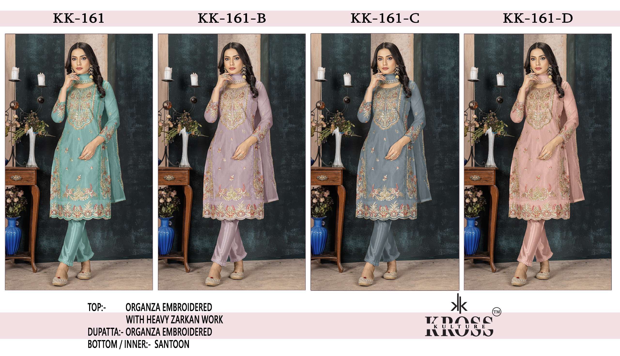 KROSS KULTURE KK 161 BEAUTIFUL EMBROIDERED FESTIVE WEAR SUIT