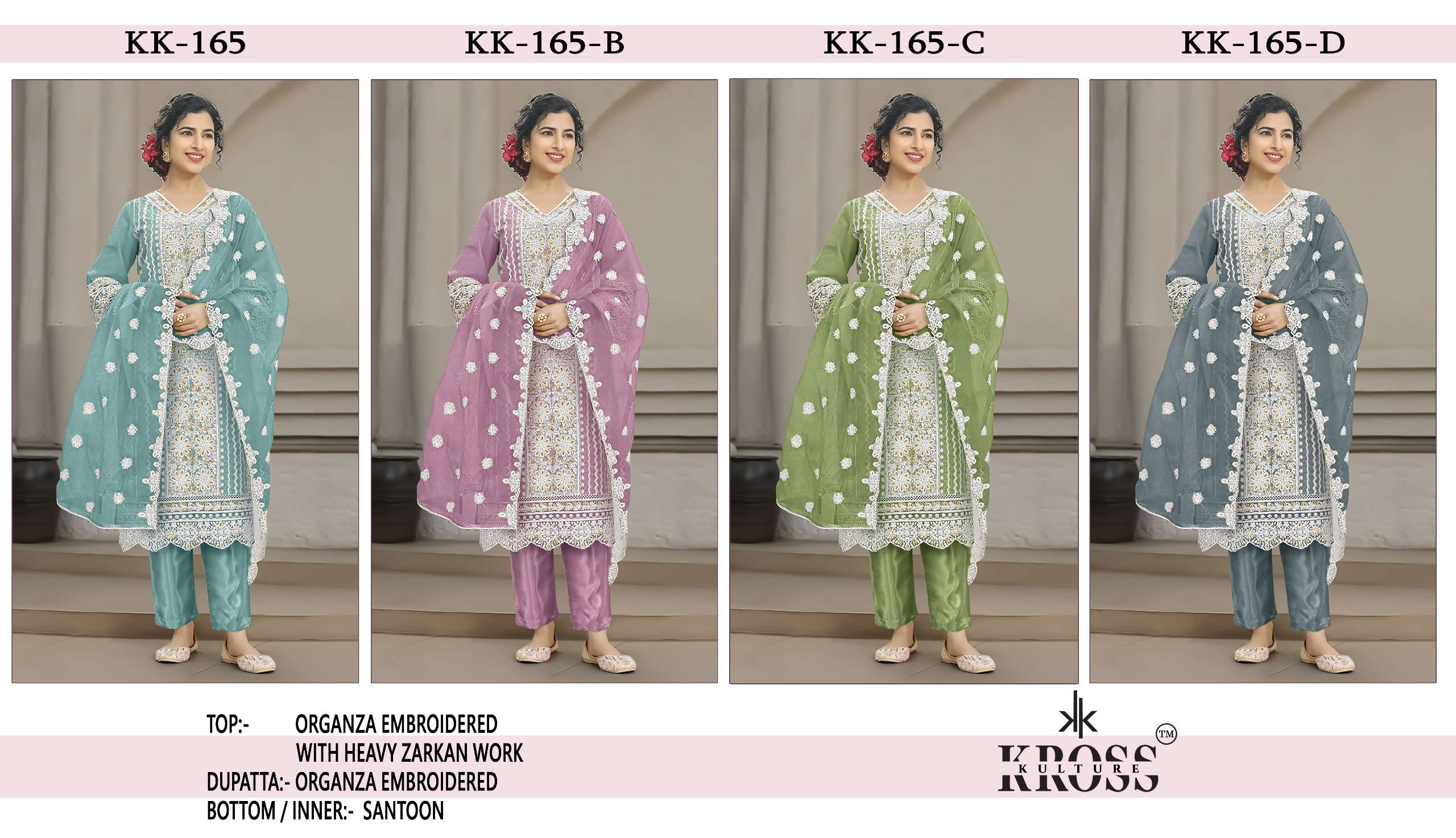 KROSS KULTURE KK 165 ORGANZA DESIGNER PAKISTANI SUIT